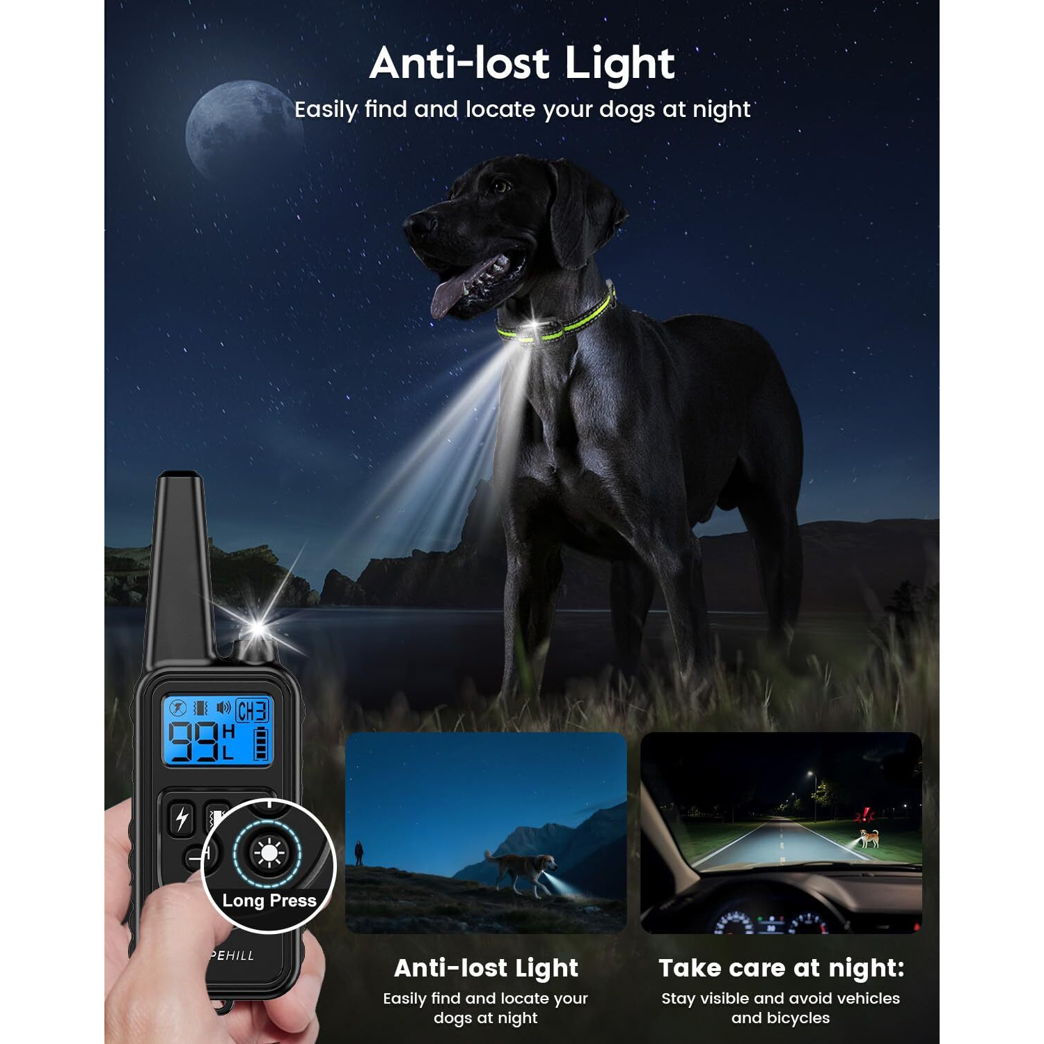 Dog Training Collar With 7 Training Modes, 2600Ft Remote Electronic Dog Shock Collar, Electric Shock Collar For Small Medium Large Dogs (Green)