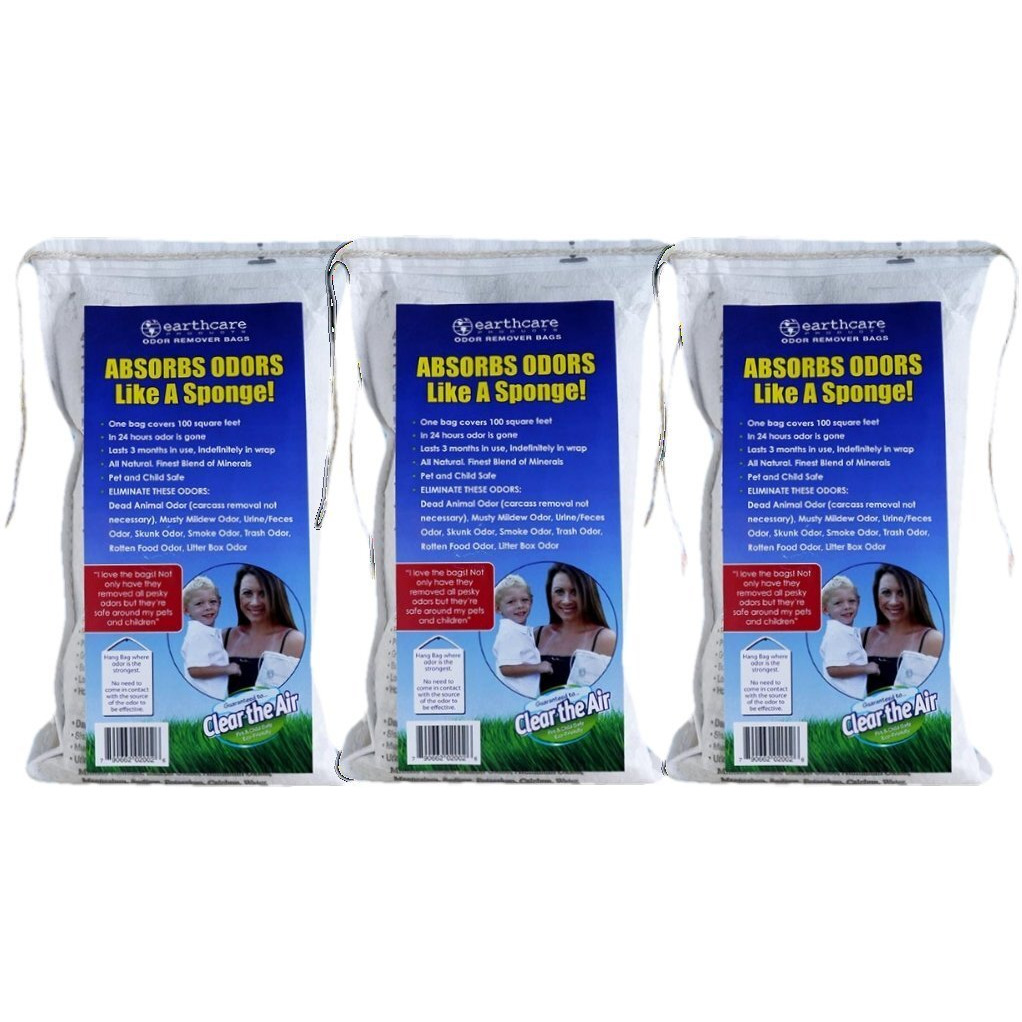 Earth Care Odor Removing Bag Stinky Smells Pet Odor Etc (3 Pack)