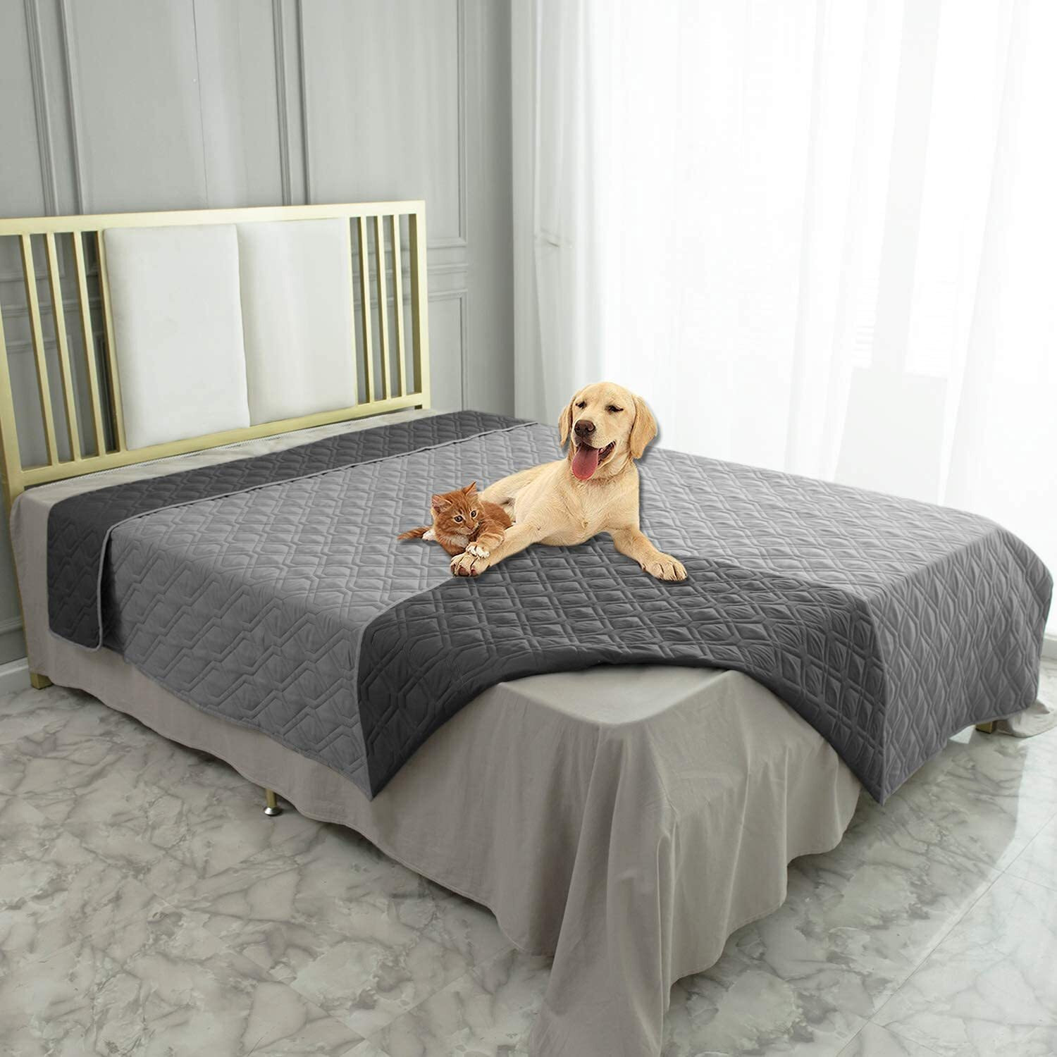 Ameritex Waterproof Dog Bed Cover Pet Blanket For Furniture Bed Couch Sofa Reversible