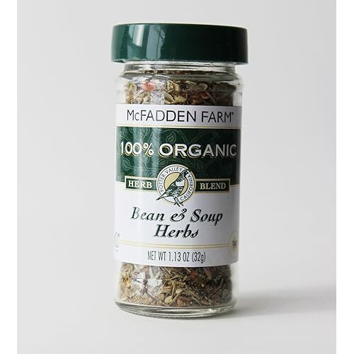 Mcfadden Farm Organic Bean & Soup Herbs, Seasoning Blend, Grown And Packed In The U.S.A., 1.13 Oz. In Glass Jar