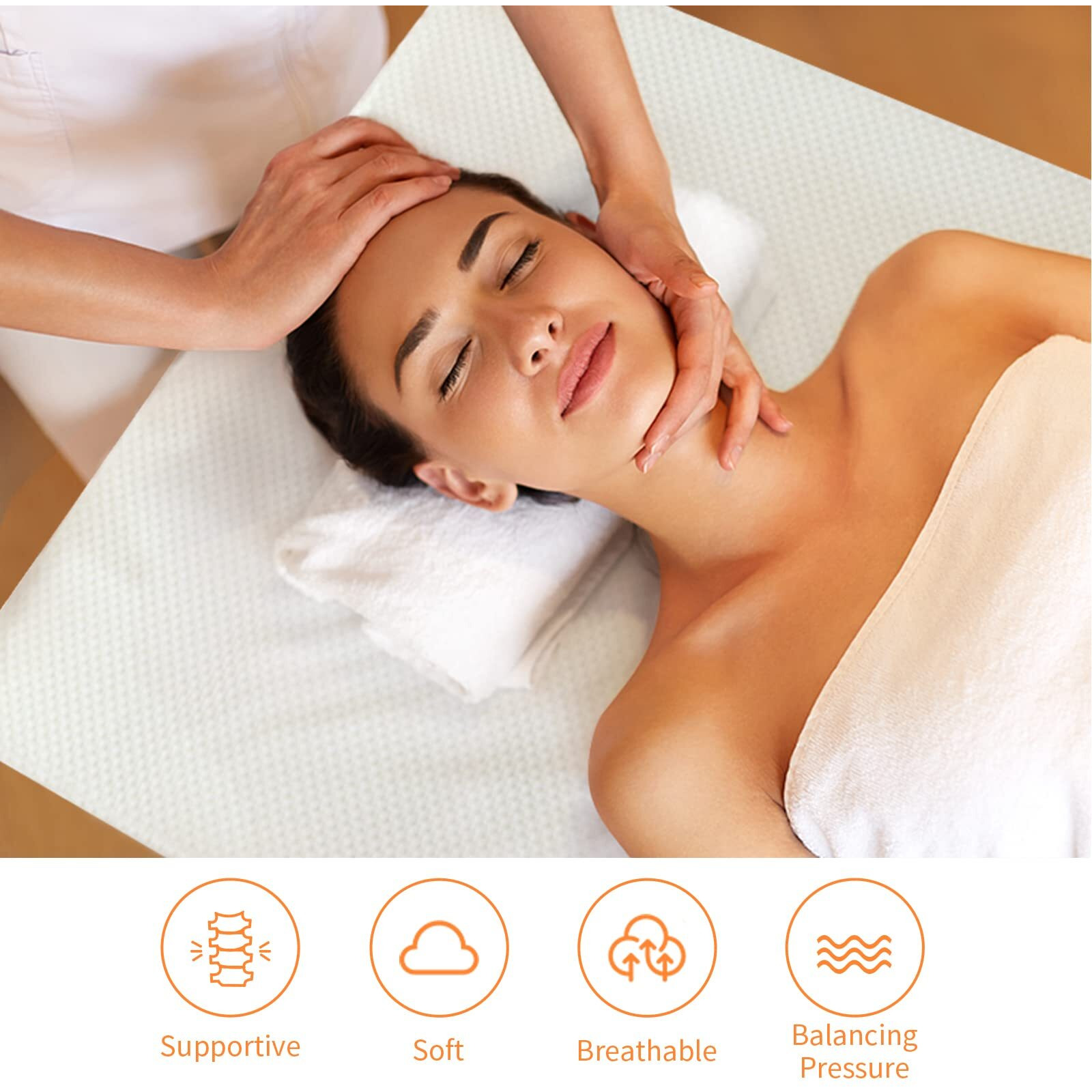 Hombys Memory Foam Massage Bed Mattress Topper With Removable Cover, Massage Table Mattress Topper With Elastic Bands, Non-Slip Lash Bed Cushion Only (Bed Not Included) 73&quotX24&quotX2"