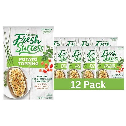 Concord Foods Potato Topping Elevate Your Potatoes With Crunchy Flavor - Versatile Blend Of Ingredients For Baked, Boiled, Or Mashed Potatoes, 1.1 Oz Pouch (Pack Of 12)