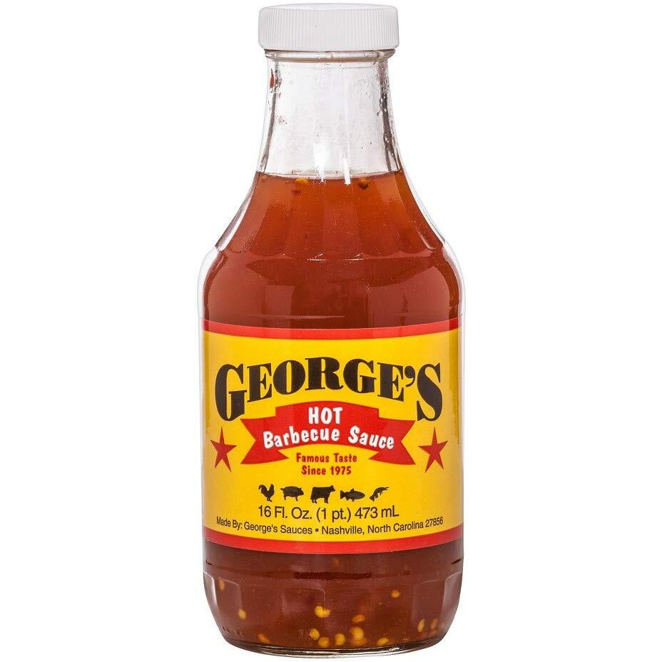 Georges Hot Barbecue Sauce 16 Ounce Bottle