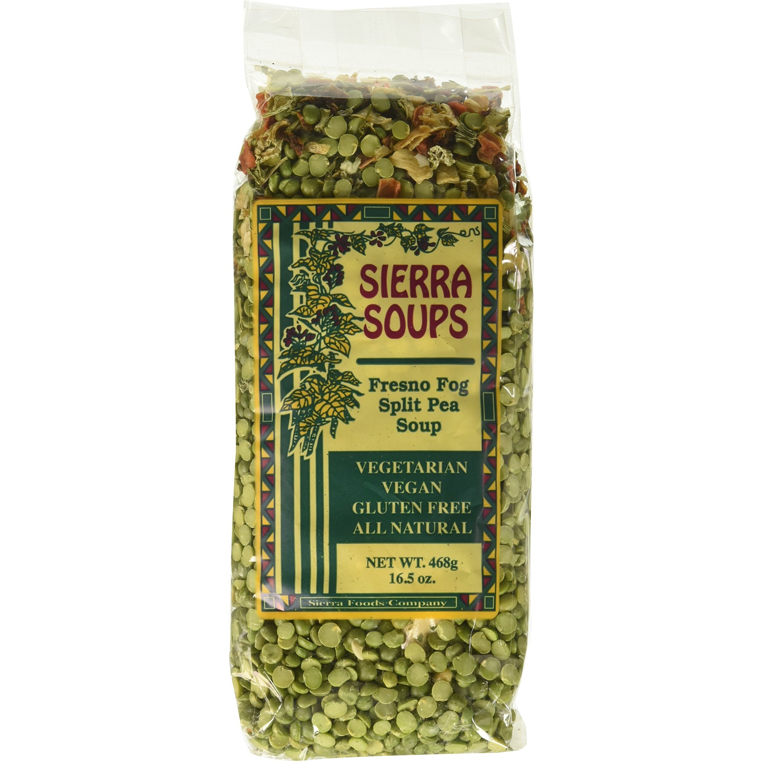 Sierra Soups Fresno Fog Split Pea Soup 16.5-Ounce Bags (Pack Of 6)
