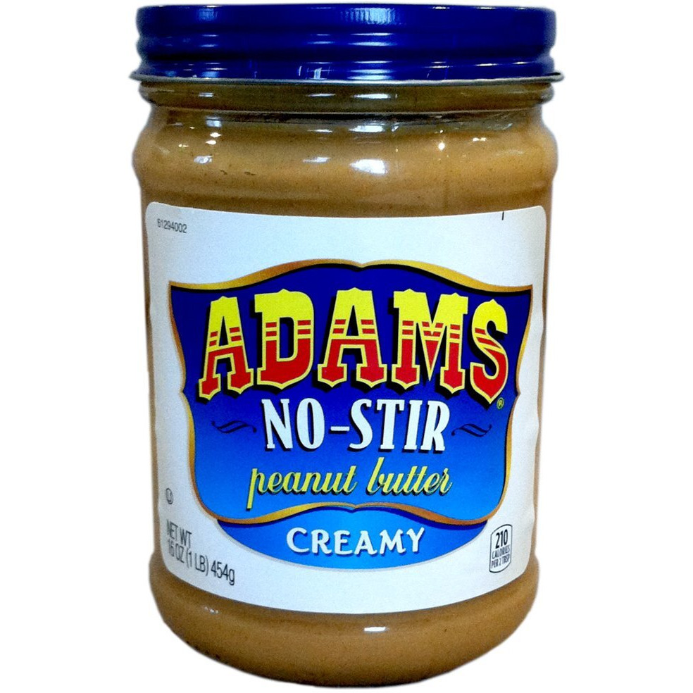 Adams No-Stir Natural Creamy Peanut Butter 16Oz (3 Pack)
