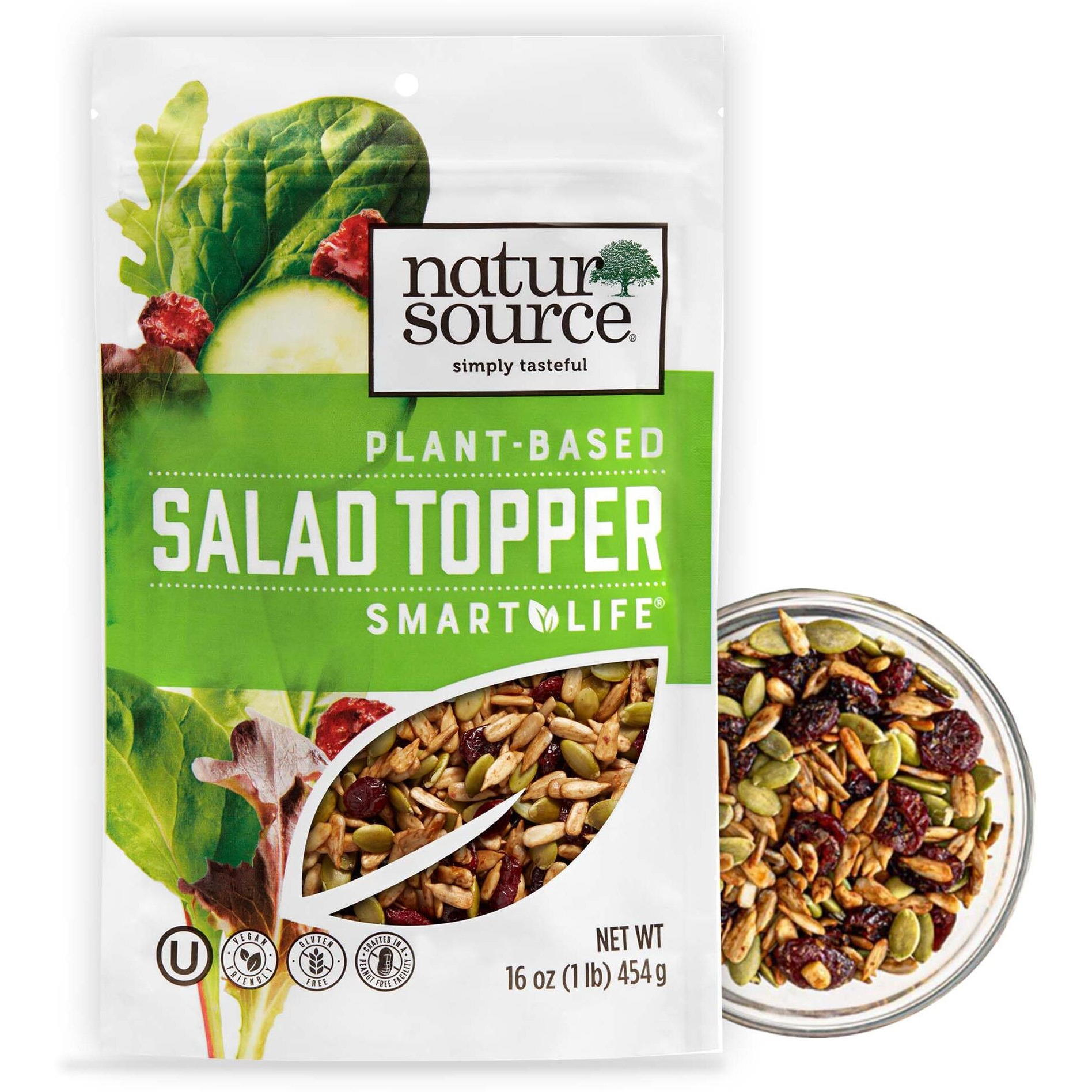 Natursource Salad Topper Smart Life - Salad Toppings, Salad Mix, Salad Toppers Seeds And Cranberries, Crunchy, Mixed Seeds For Salad, Oatmeal Or Yogurt, Natural, Gluten Free - 16 Oz (1 Lb)