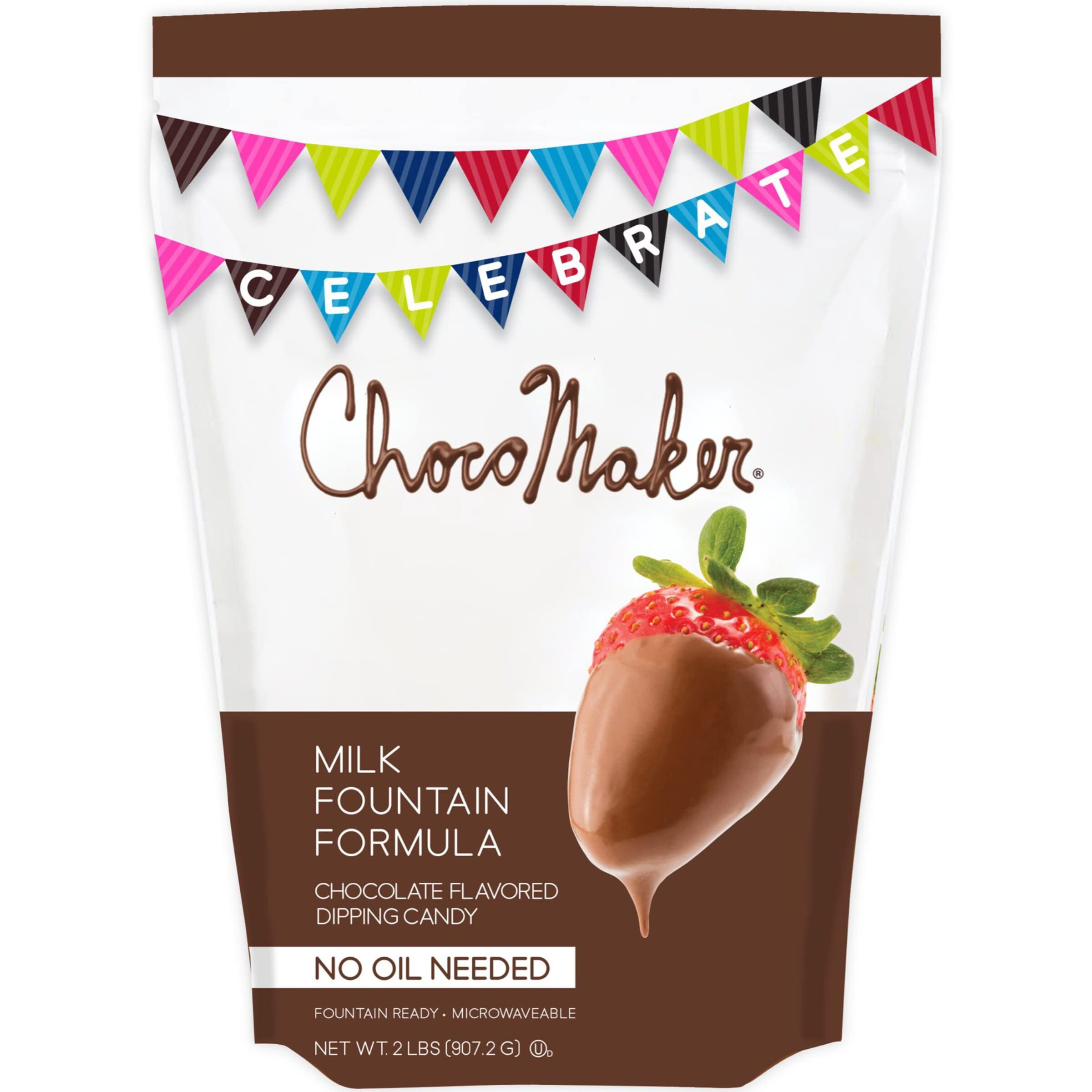 Chocomaker Milk Chocolate Microwavable Fondue And Fountain Dipping Candy - 2 Pound Bag