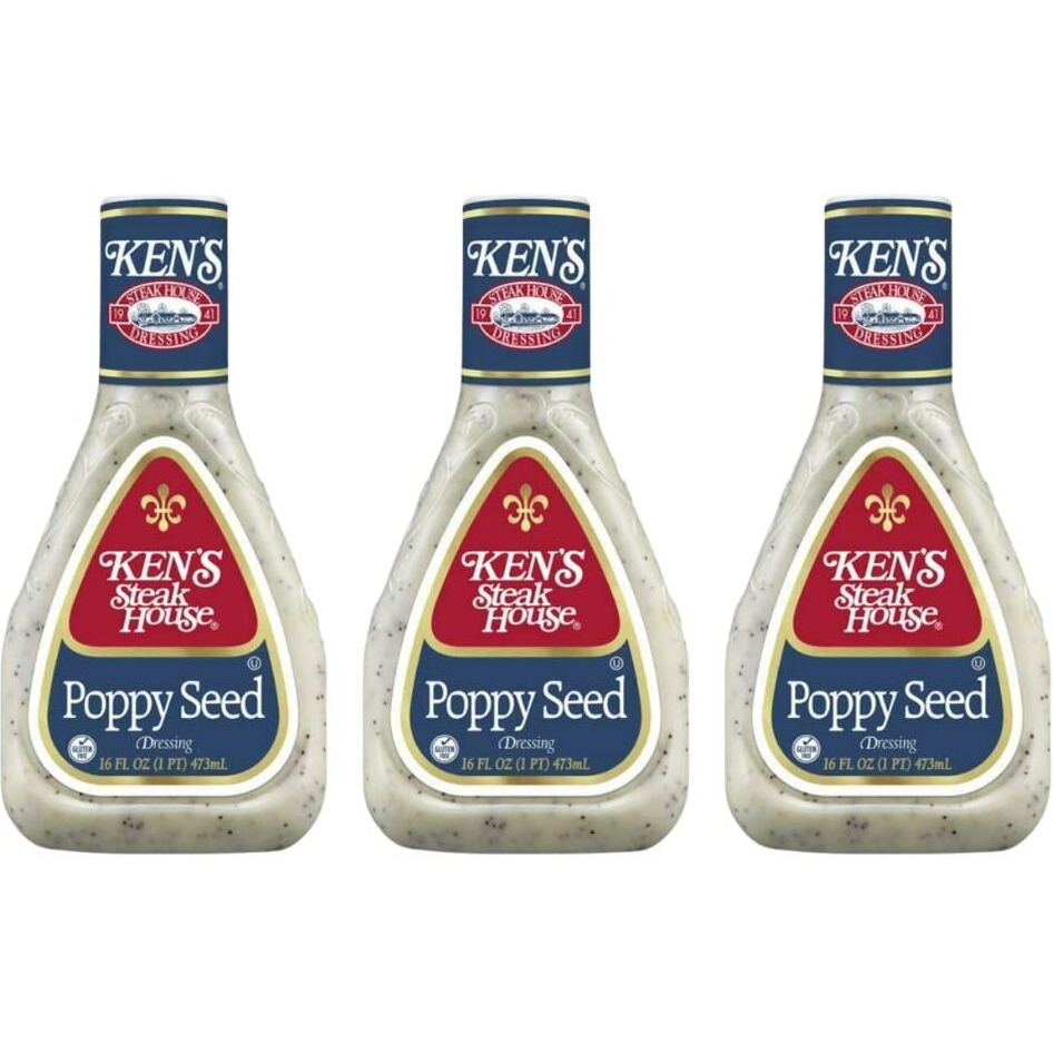 Ken's Steak House Poppy Seed Dressing, 16 Fl Oz (Pack Of 3)