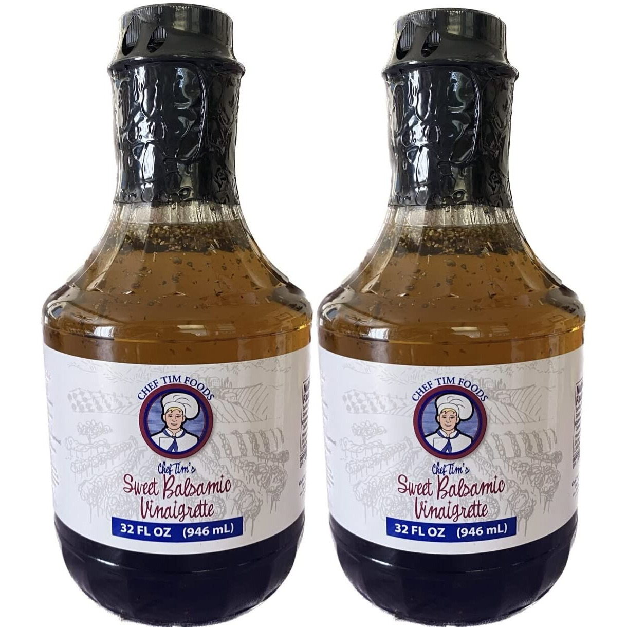 Chef Tim's Sweet Balsamic Vinaigrette 32 Oz (Pack Of 2) Salad Dressing & Marinade &quotShake, Shake, Shake. Don'T Refrigerate"