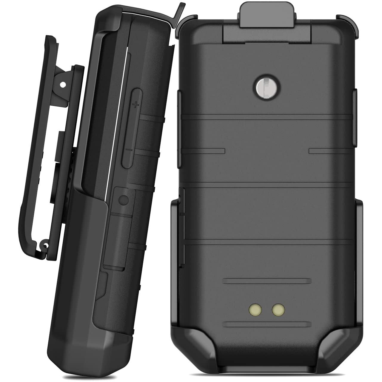 Holster For Cat S22 Flip Phone, Nakedcellphone Black [Rotating/Ratchet] Belt Clip Holder Case
