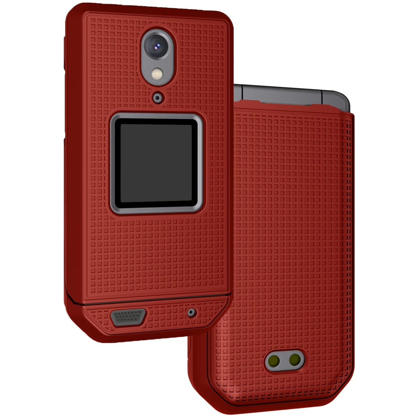 Nakedcellphone Case For Cat S22 Flip Phone, Slim Hard Shell Protector Cover - Red