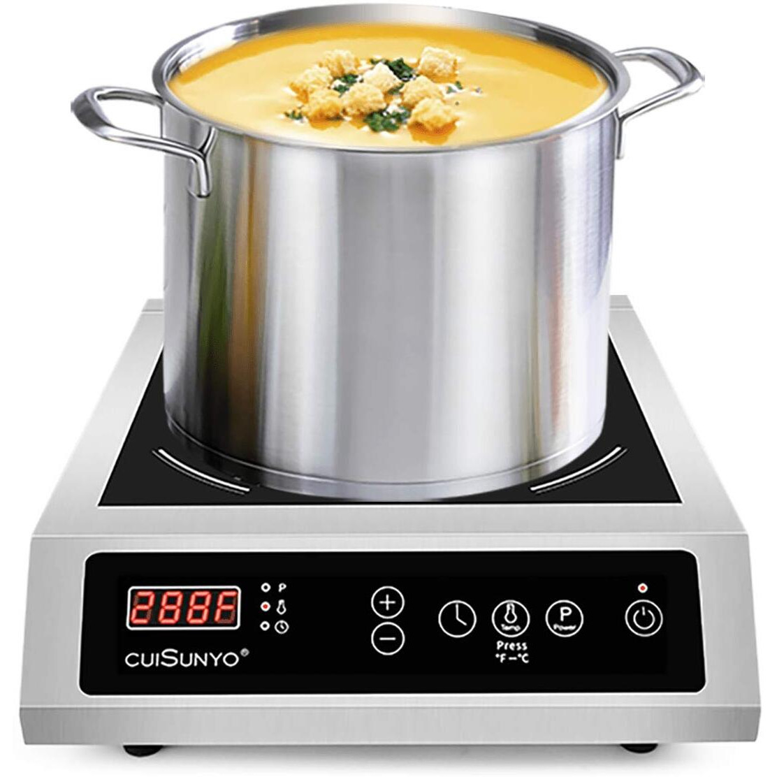Cuisunyo 3500W 240V Induction Cooktop Commercial Electric Stove Hi Power Countertop Induction Burner With Digital Sensor Touch Control And Timer Settings