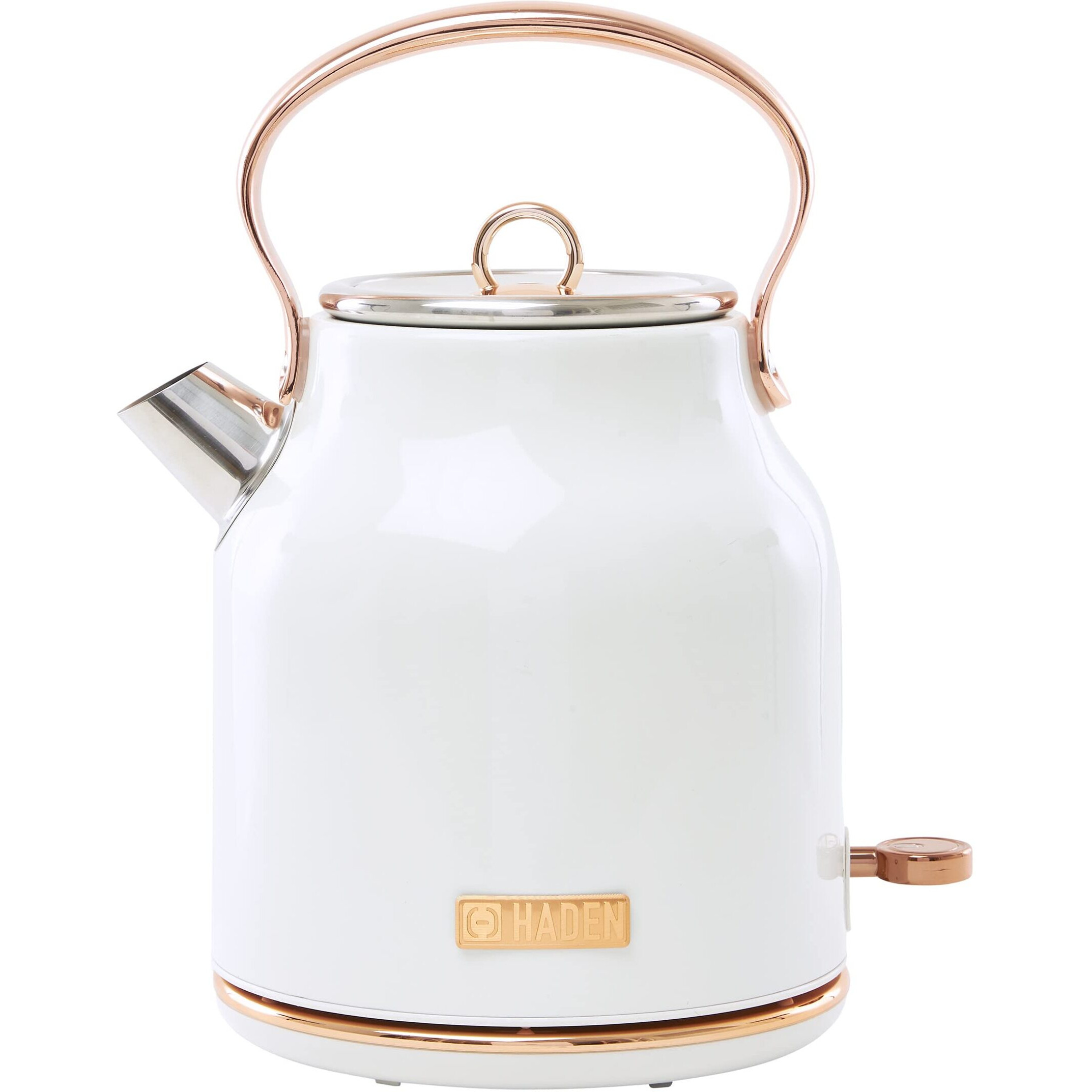 Haden 75089 Heritage 17 Liter Stainless Steel Body Countertop Retro Electric Kettle With Auto Shutoff & Dry Boil Protection (Ivorycopper)