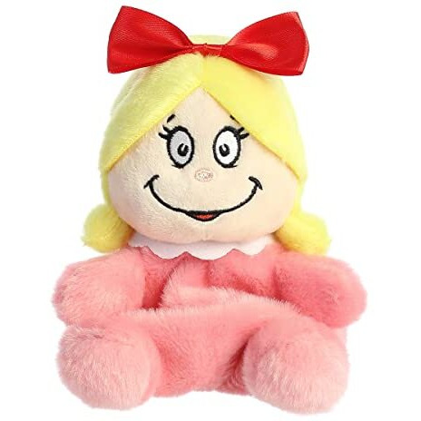 Aurora Whimsical Dr. Seuss Cindy-Lou Who Palm Pals Stuffed Animal - Magical Storytelling - Literary Inspiration - Pink 5 Inches