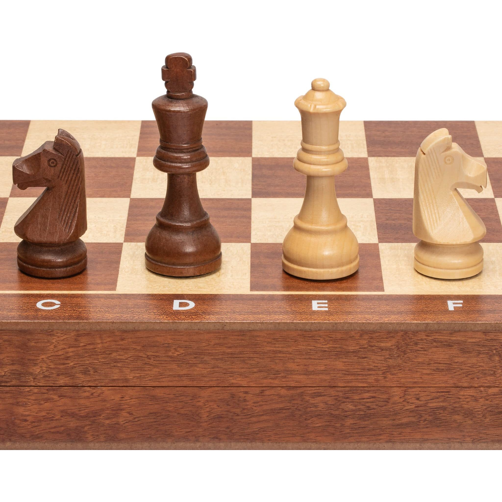 Husaria Professional Staunton Tournament No. 6 Wooden Chess Game Set With 2 Extra Queens, 3.9-Inch Kings