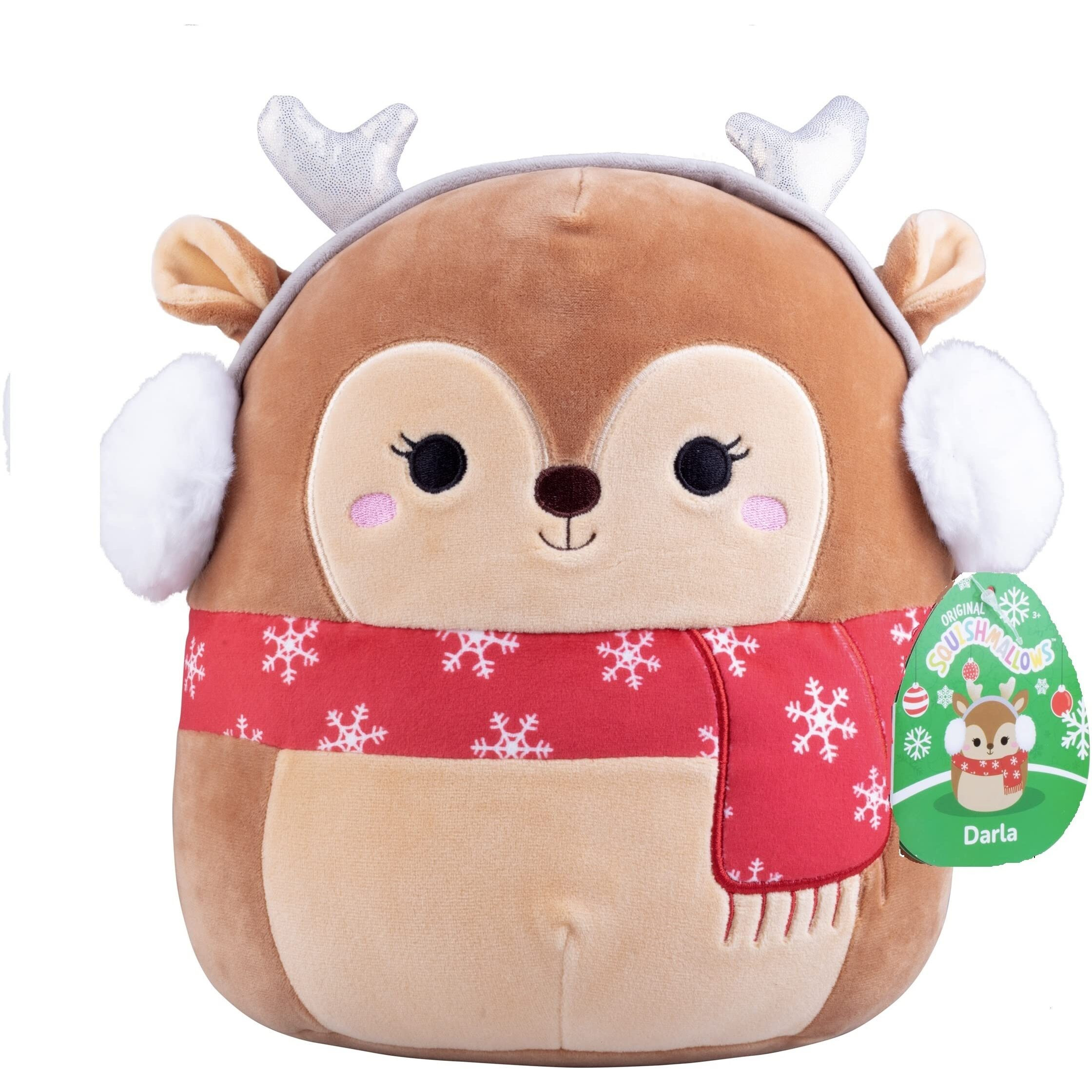 Squishmallows 10 Darla The Fawn Plush - Official Kellytoy Christmas Plush - Cute And Soft Holiday Reindeer Stuffed Animal Toy - Great Gift For Kids