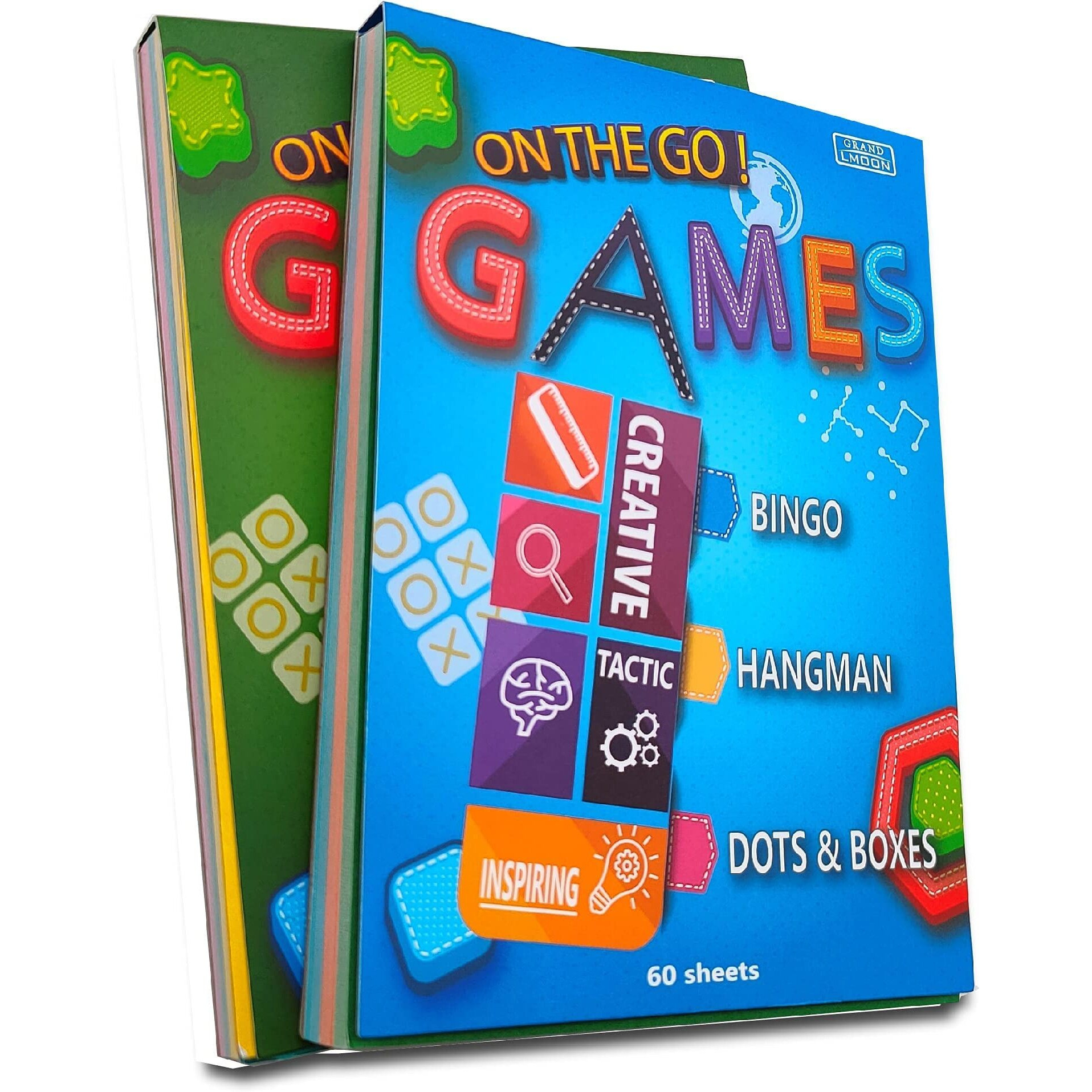 Grandlmoon 6 Portable Travel Game Activities Notepad On The Go Plane Trip Game 4 X 6-Inches (2 Pads And 60 Sheets Each)