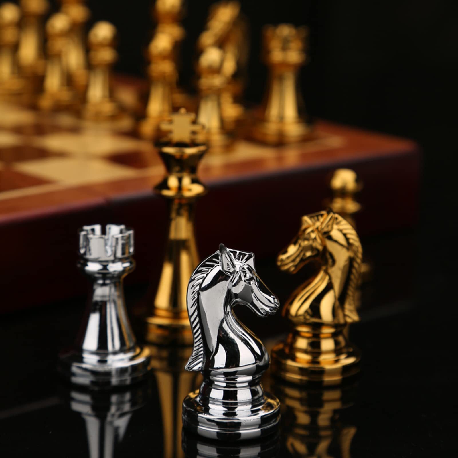 Weighted Metal Chess Pieces 2.6 Inch King Extra Queens Chess Pieces Only No Board