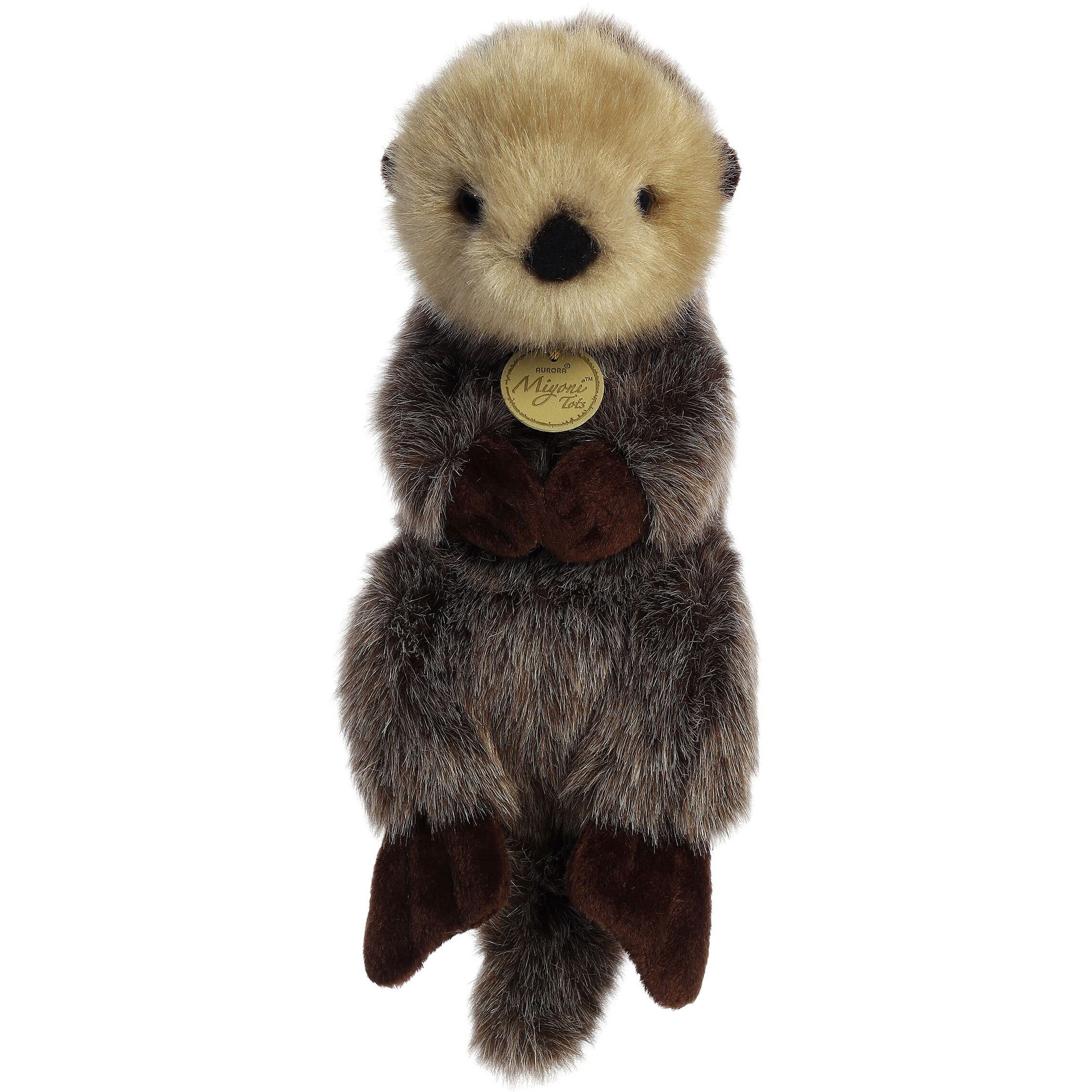 Aurora Adorable Miyoni Baby Sea Otter Stuffed Animal - Lifelike Detail - Cherished Companionship - Brown 9.5 Inches