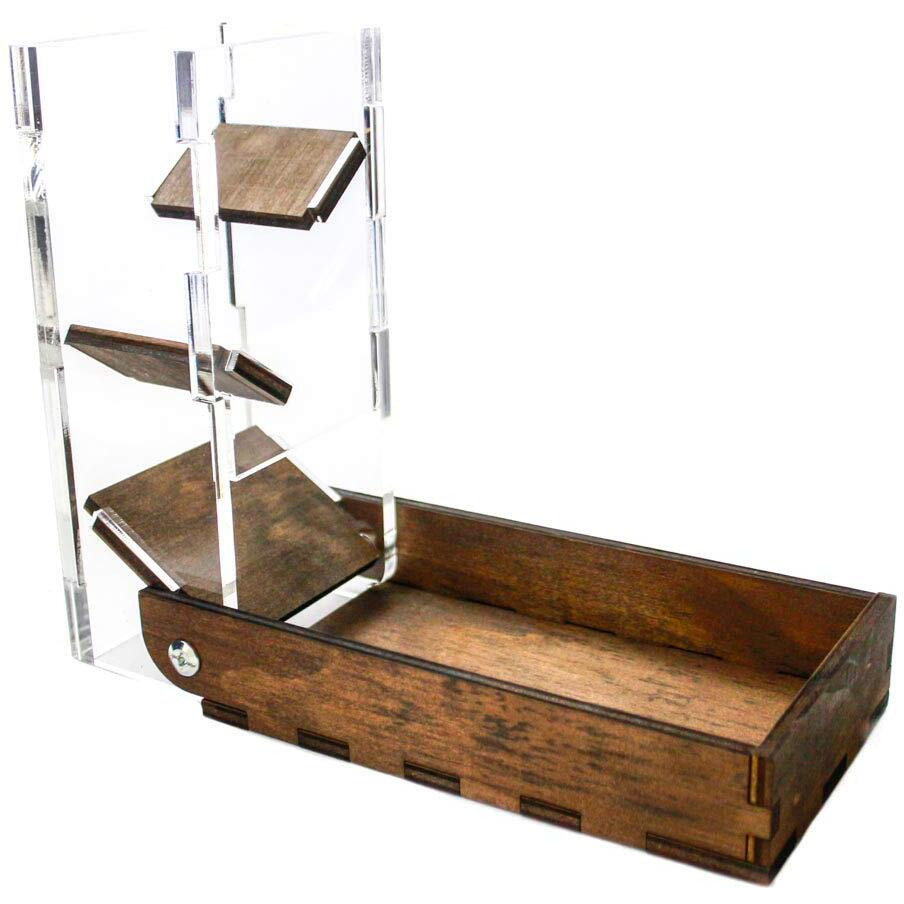 C4Labs Travel Portable Draw Bridge Dice Tower - Walnut