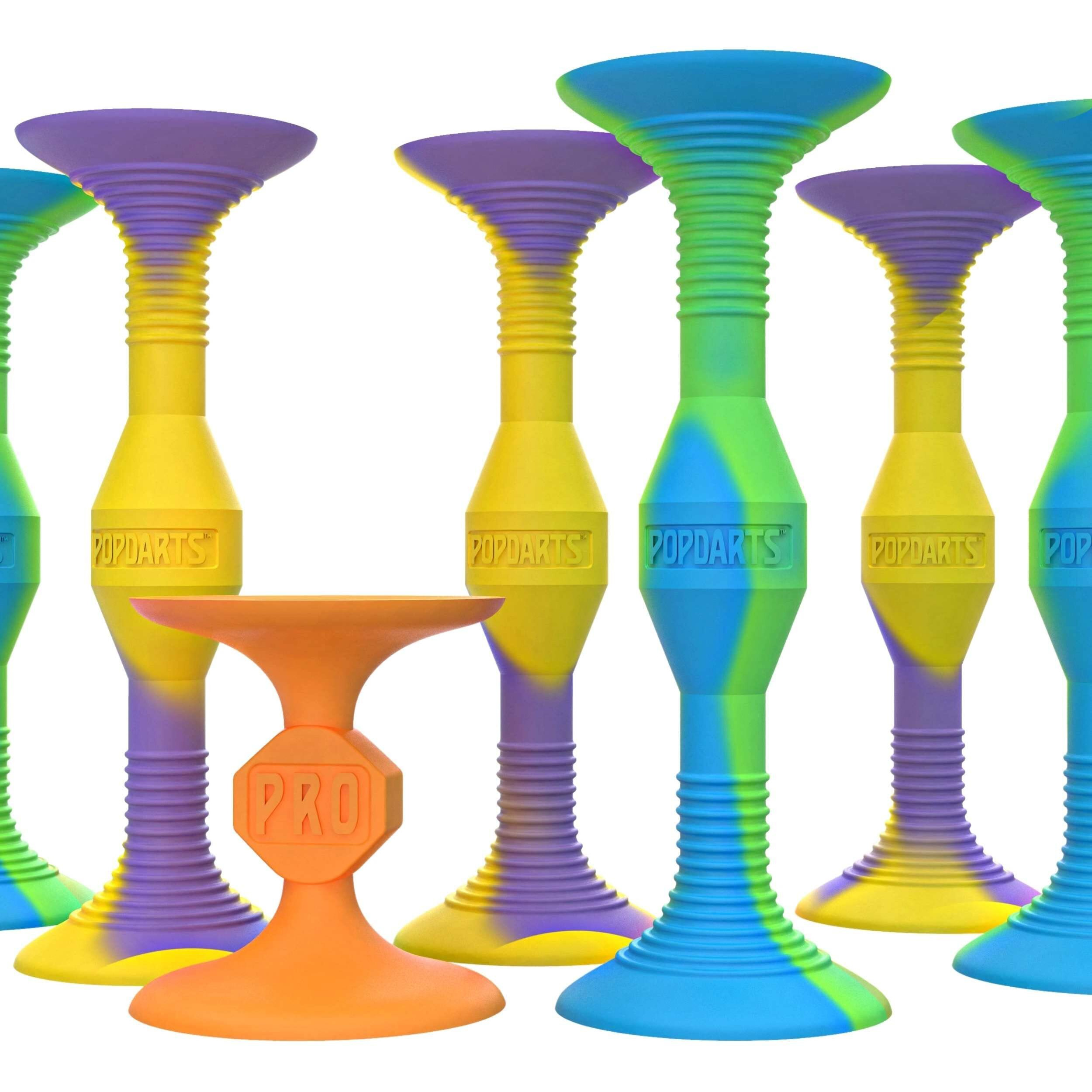 Popdarts Pro Pack Game Set (Wigglenobber Target Marker) - Indoor Outdoor Suction Cup Throwing Game - Competition With A Pop