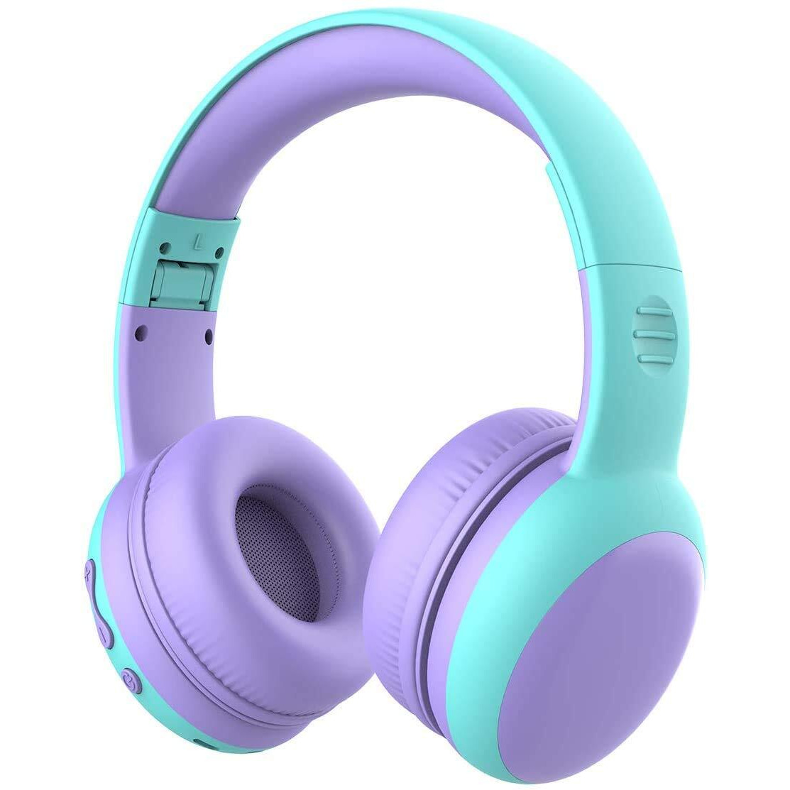 Gorsun Bluetooth Kids Headphones With Microphonechildrens Wireless Headsets With 85Db Volume Limited Hearing Protectionstereo Over-Ear Headphones For Boys And Girls (Purple)