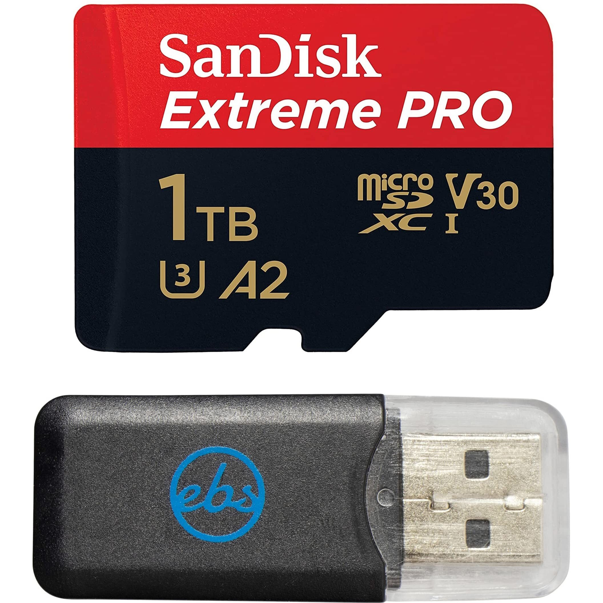 Sandisk Extreme Pro 1Tb Micro Sd Memory Card For Insta360 One Rs Twin, One Rs 4K, One Rs 1-Inch Action Camera (Sdsqxcz-1T00-Gn6Ma) V30 4K A2 Bundle With 1 Everything But Stromboli Microsd Card Reader