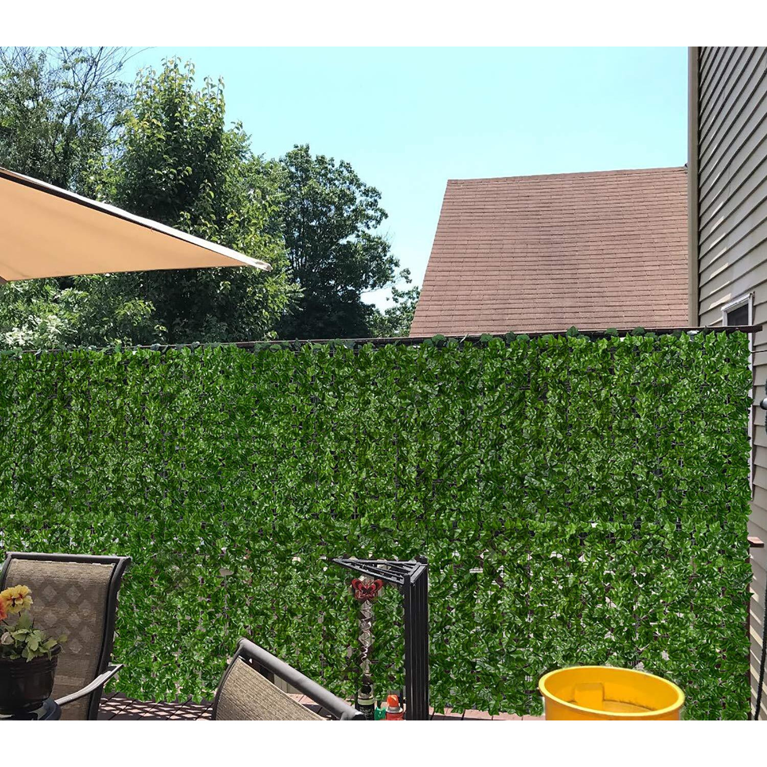 Dearhouse Artificial Ivy Privacy Fence - 197X59In Artificial Hedges Fence And Faux Ivy Vine Leaf Decoration For Outdoor Indoor Garden Decor