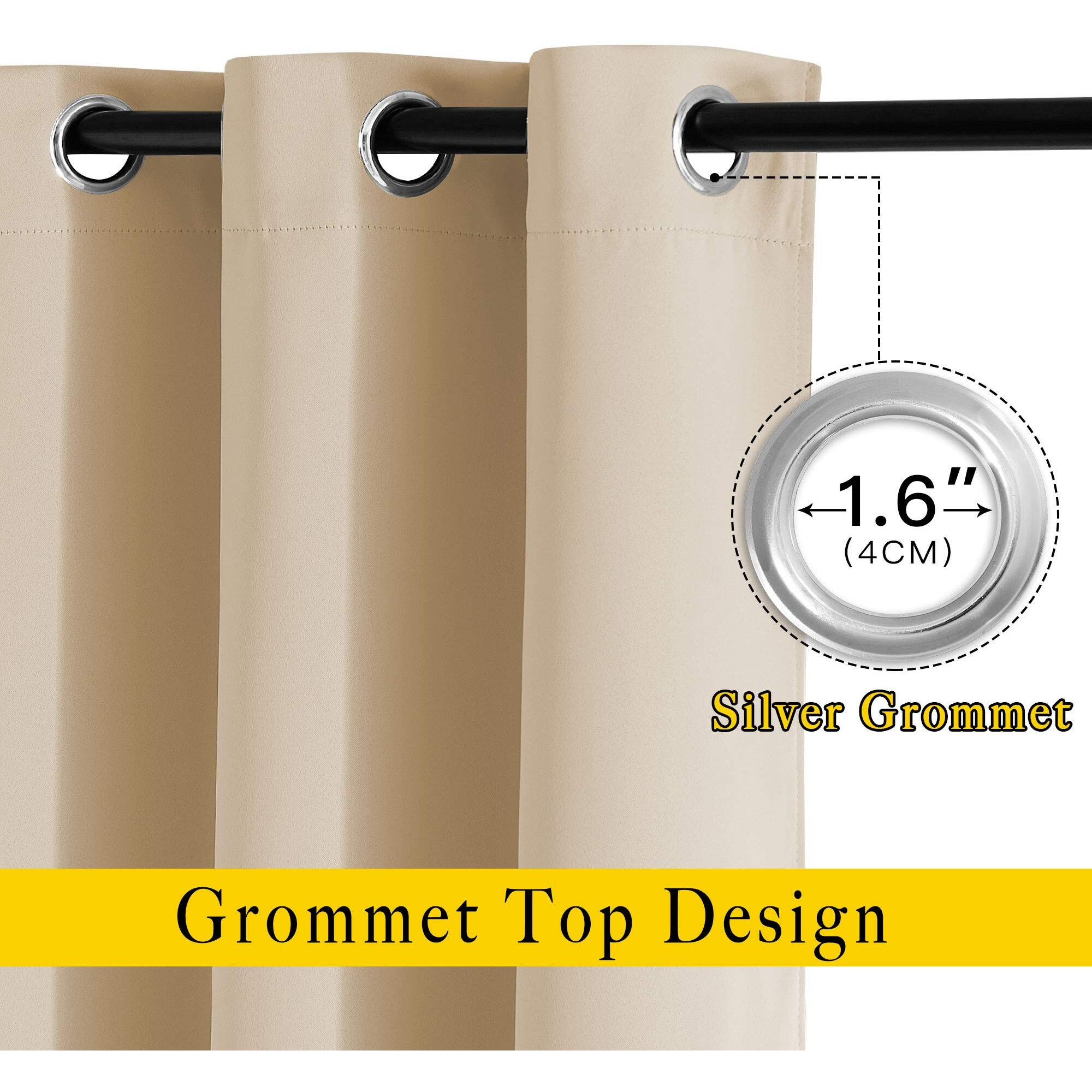 Nicetown Blackout Draperies Curtains Panels - Window Treatment Thermal Insulated Solid Grommet Blackout Curtains/Panels/Drapes For Bedroom (Biscotti Beige, Set Of 2, 46 By 72 Inch)