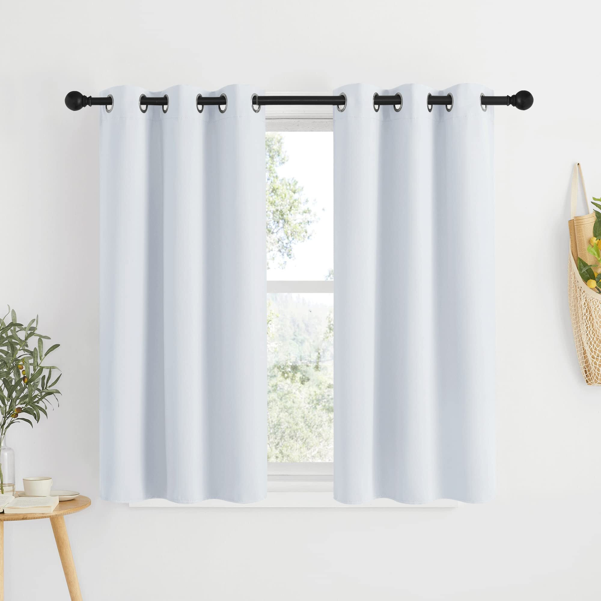 Nicetown Room Darkening Curtain Panels - Window Treatment Thermal Insulated Grommet Light Blocking Curtains Drapes For Bedroom/Home Office (2 Panels, 46 By 54, Greyish White)