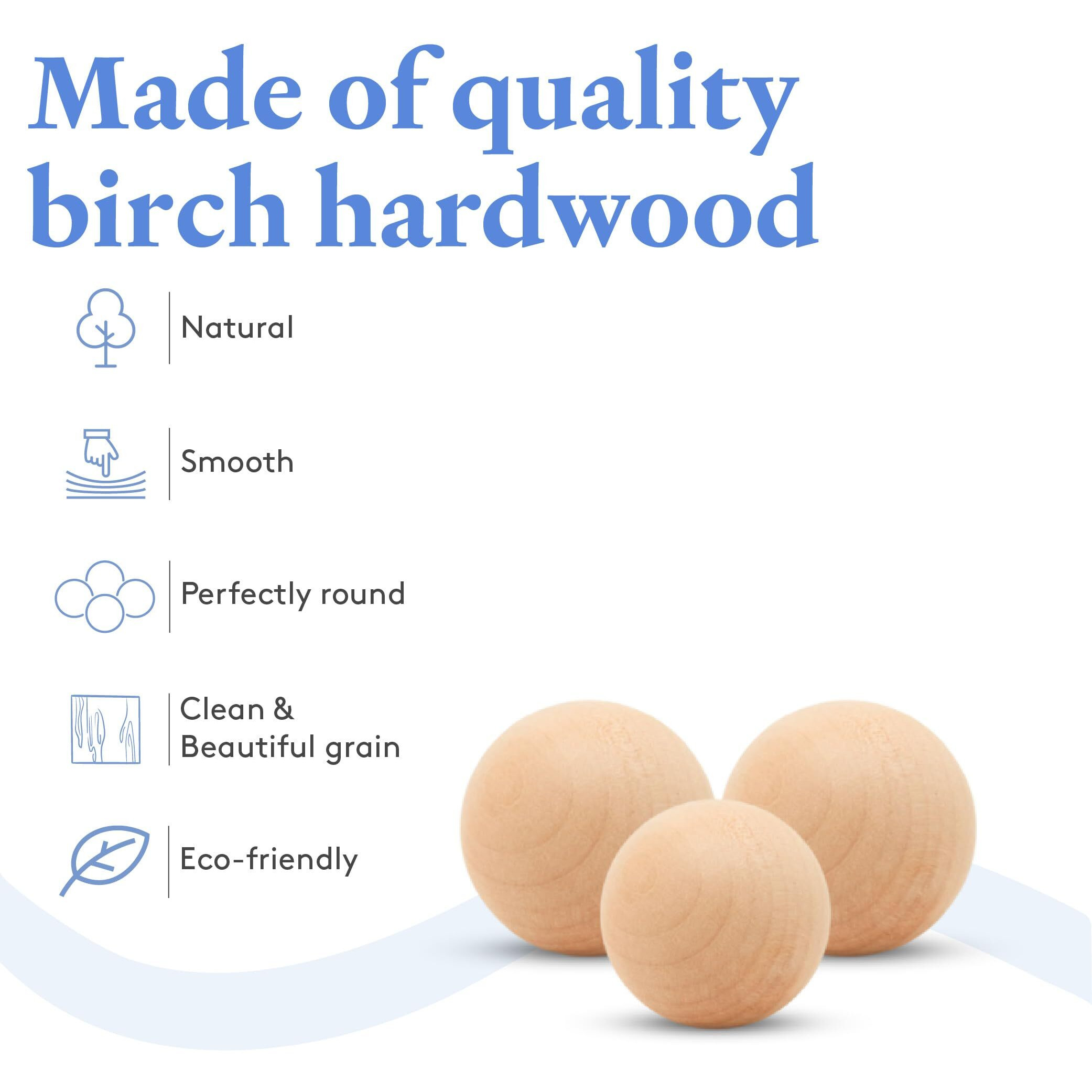 3 Inch Wooden Round Ball, Bag Of 10 Unfinished Natural Round Hardwood Balls, Smooth Birch Balls, For Crafts And Diy Projects (3 Inch Diameter) By Woodpeckers