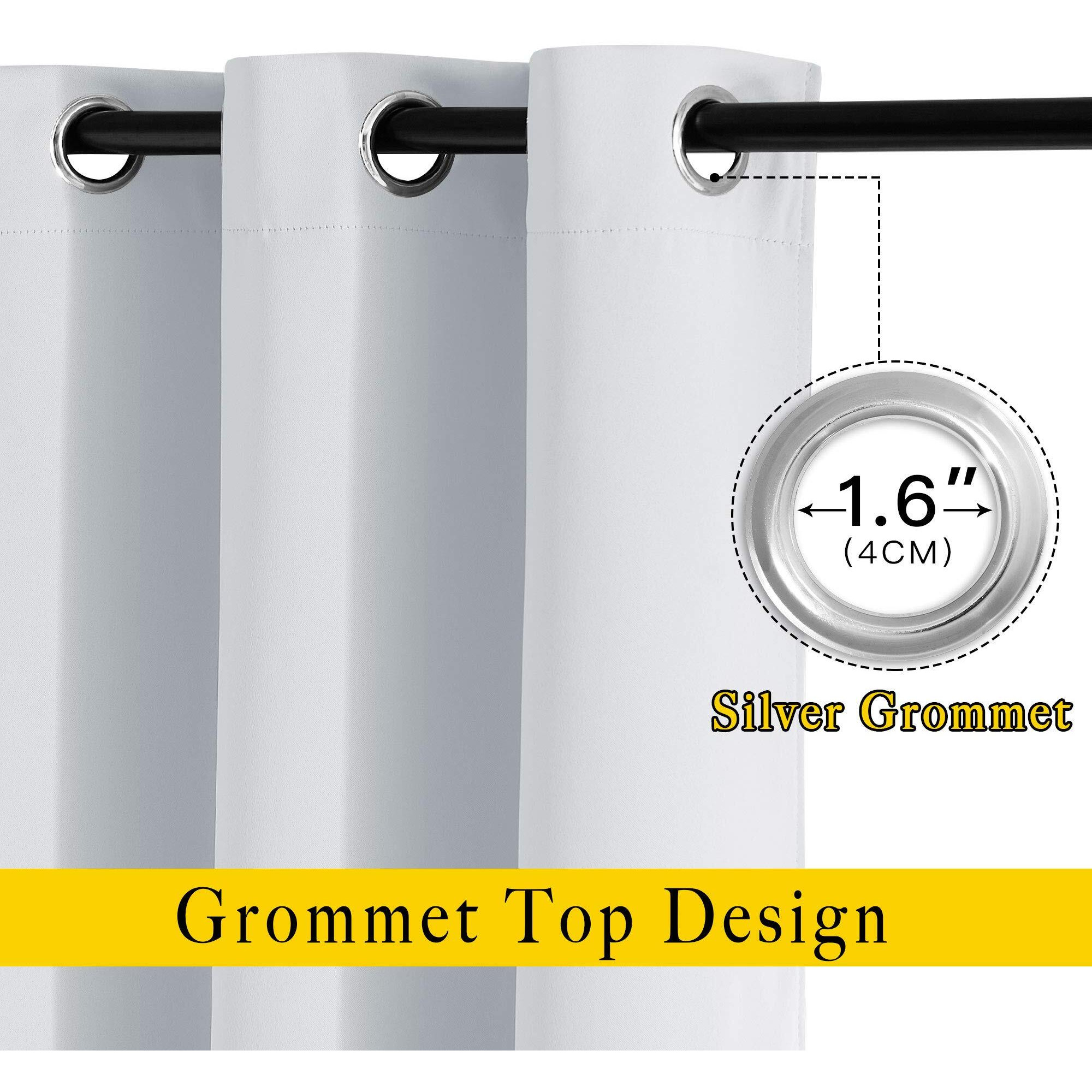 Nicetown Room Darkening Curtains For Living Room - Easy Care Solid Thermal Insulated Grommet Curtains/Panels/Drapes For Bedroom (2 Panels, 66 By 72, Greyish White)