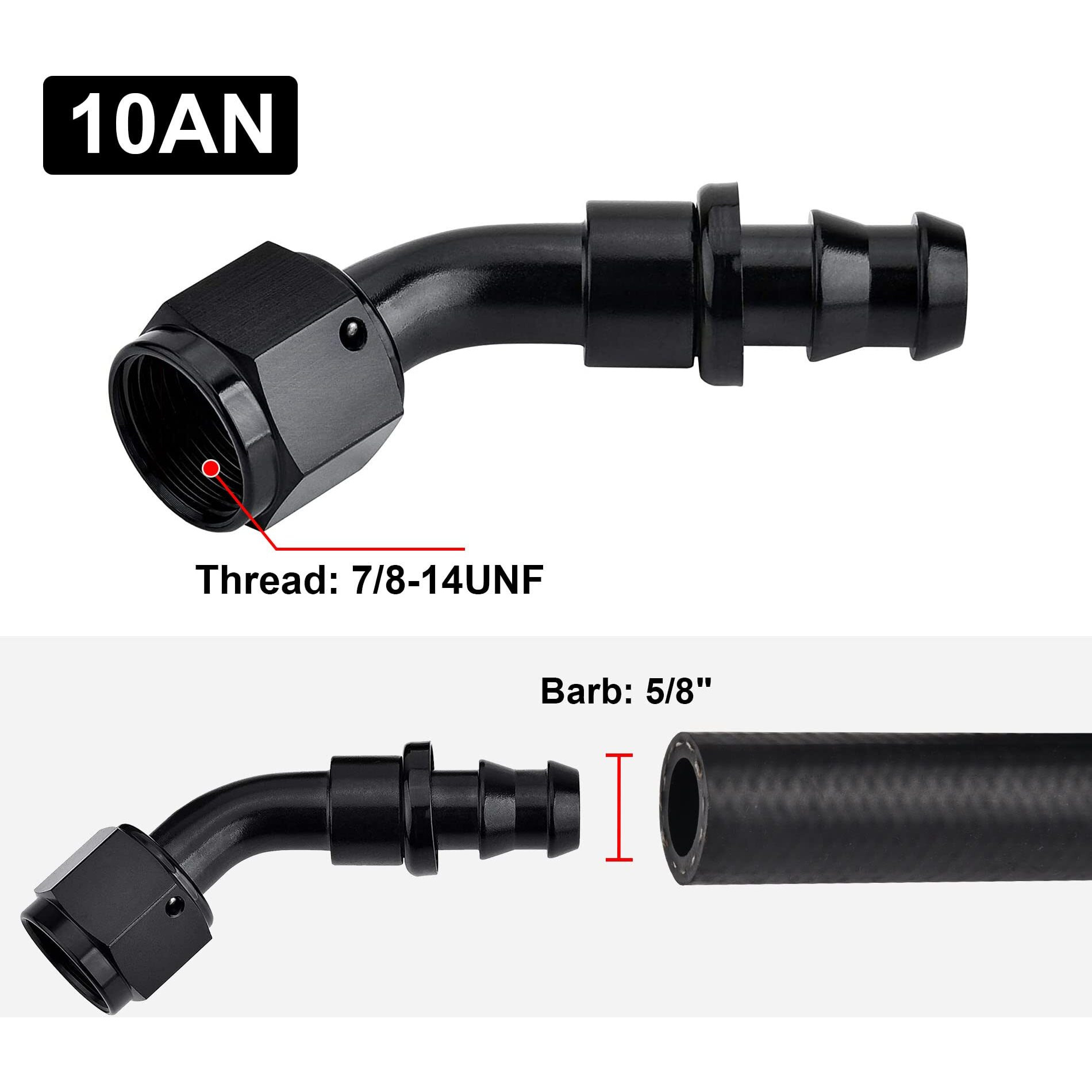 Evil Energy 10An 45 Degree Push Lock Hose Fitting End Black