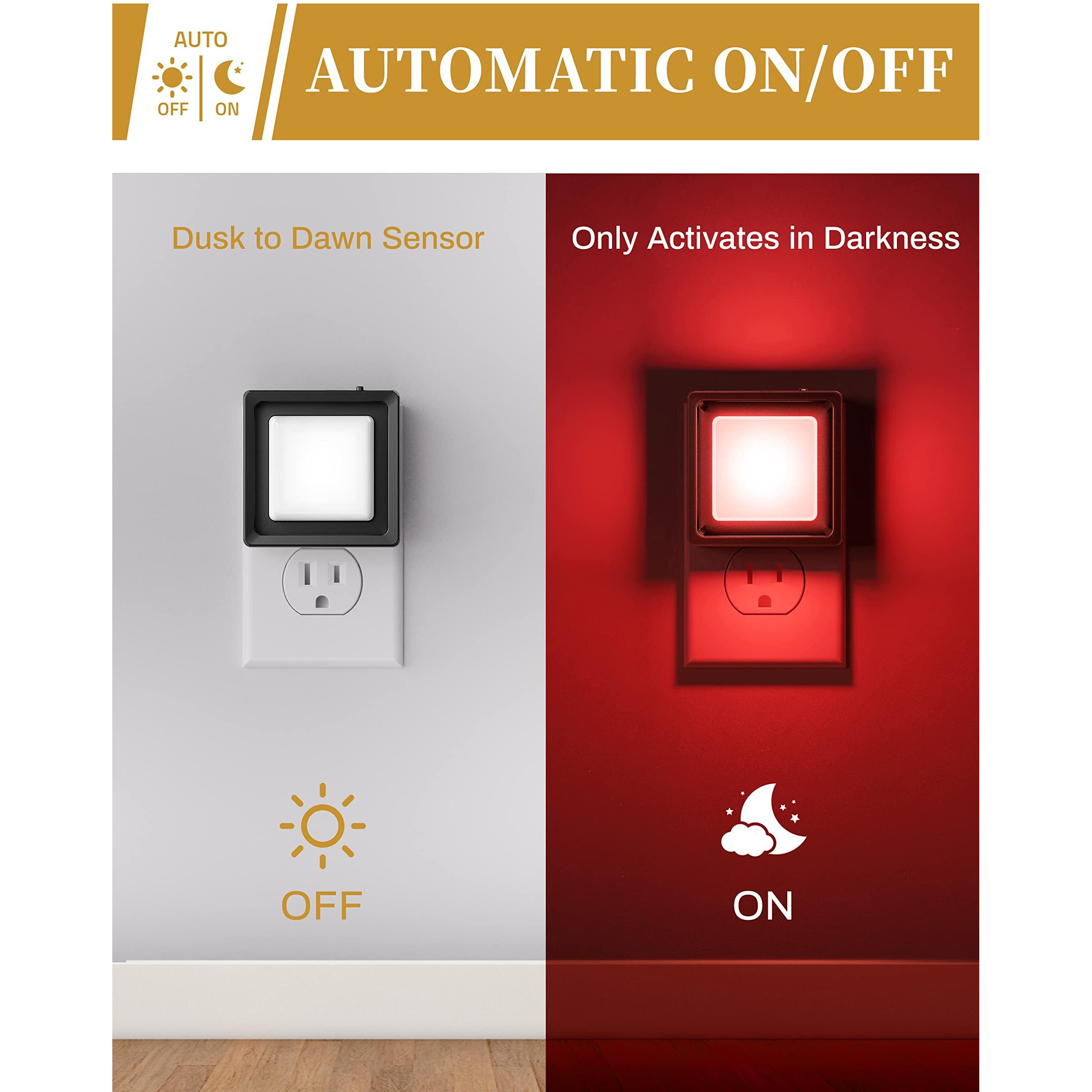Doresshop Red Night Light [2 Pack], Night Lights Plug Into Wall, Night Light, Dusk To Dawn Sensor, Led Night Light Adjustable Brightness, Bedroom, Bathroom, Hallway, Stairs, Christmas, Party