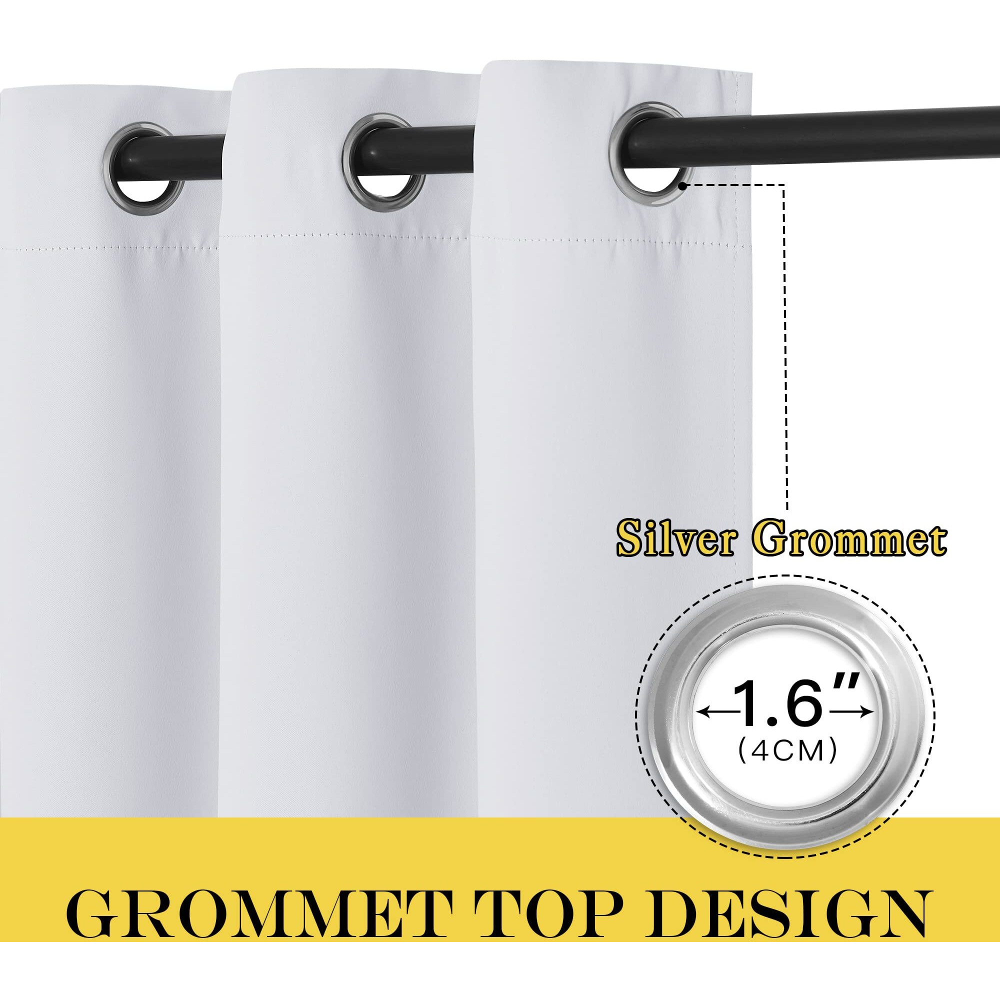 Nicetown Room Darkening Curtain For Bedroom - (Greyish White/Silver Grey Color) Solid Thermal Insulated Blind Room Darkening Drape/Drapery For Windows,52X63 Inches, 1 Pack