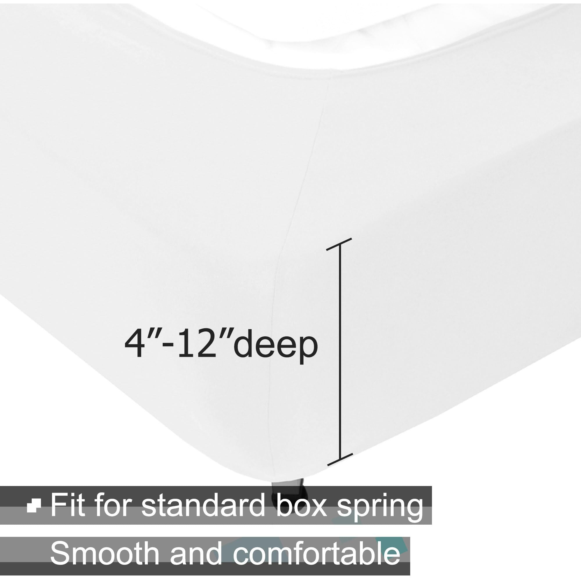 Alyvia Spring Box Spring Cover Full Size - Jersey Knit & Stretchy Wrap Around 4 Sides Bed Skirt For Hotel & Home - Full/Full Xl, White