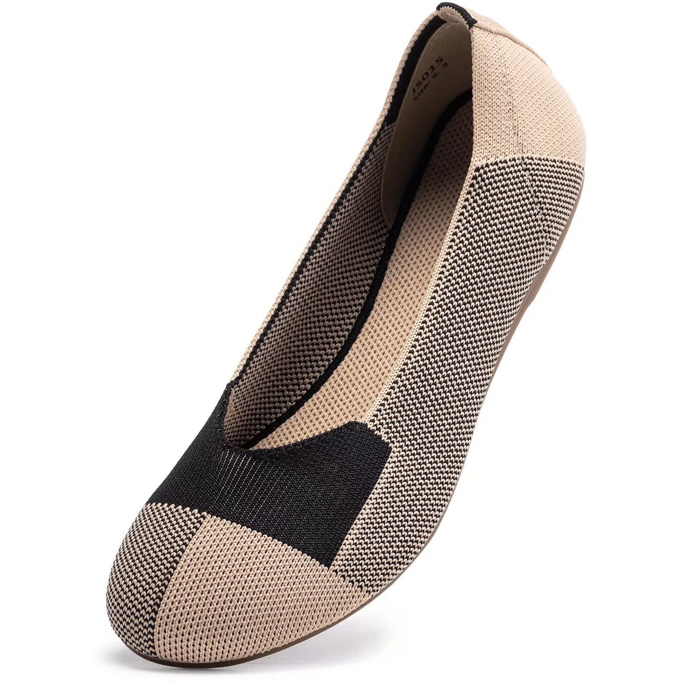 Frank Mully WomenS Knit Ballet Flat Round Toe Slip On Flats Shoes Classic Low Wedge Ballerina Walking Flats Shoes Khaki, 10