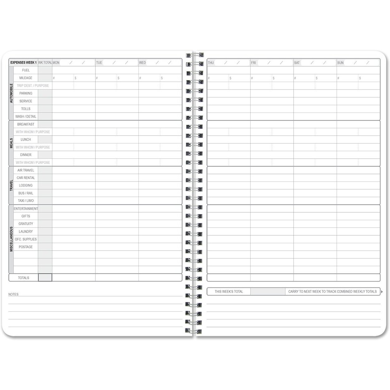 Bookfactory Business Expense Ledger Book/Logbook/Journal 112 Pages 6&quotX9" Wire-O (Bus-110-69Cw(Business Expense)-Bx)