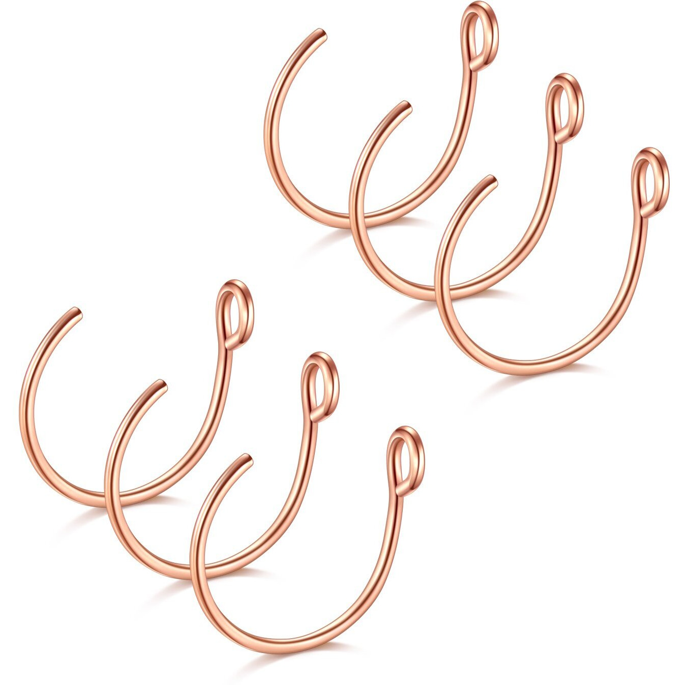 D.Bella Fake Nose Ring, 20G Faux Piercing Jewelry 8Mm Fake Nose Ring Hoop For Faux Lip Septum Nose Ring Set