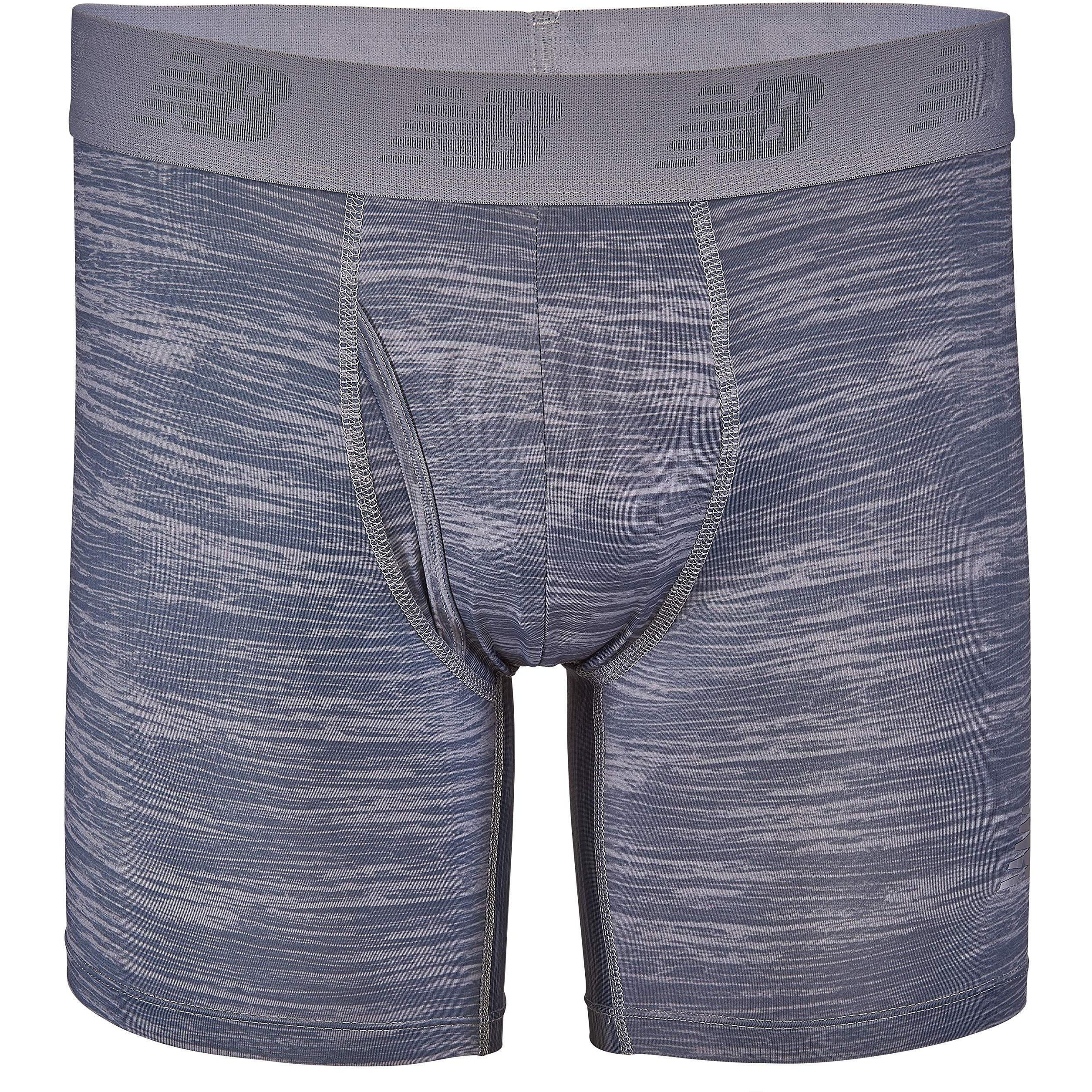 New Balance Men's Big And Tall 6" Boxer Brief Fly Front With Pouch, 3-Pack Of Big Man Boxers