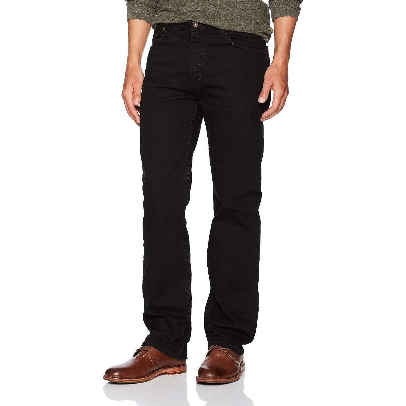 Wrangler Authentics Men's Big & Tall Regular Fit Comfort Flex Waist Jean, Black, 52W X 30L