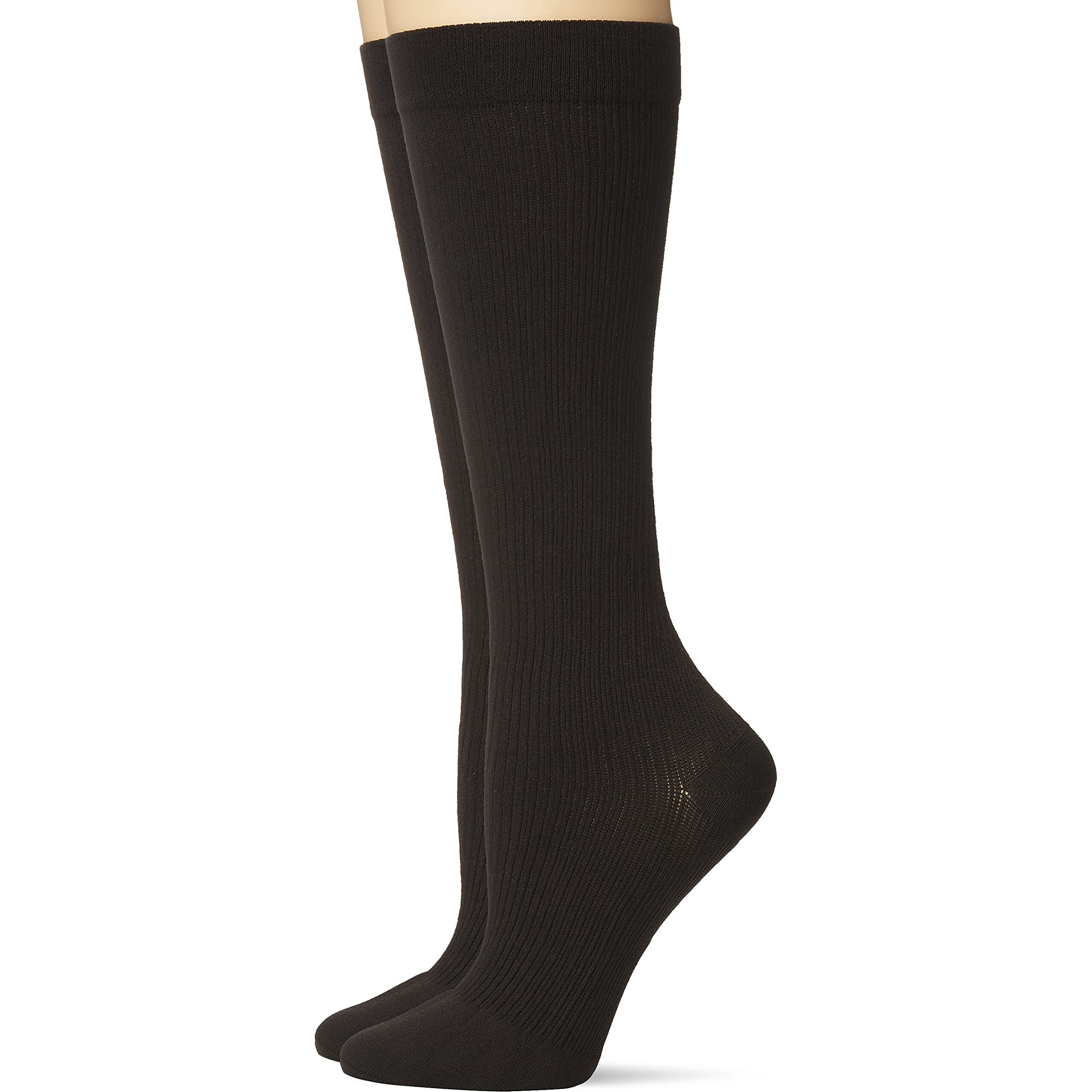 Dr. Scholls Womens Graduated Compression Knee High - 1 & 2 Pair Packs Casual Sock, Black, 4 10 Us