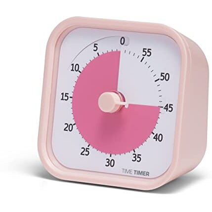 Time Timer Home Mod - 60 Minute Kids Visual Timer Home Edition - For Homeschool Supplies Study Tool, Timer For Kids Desk, Office Desk And Meetings With Silent Operation (Peony Pink)