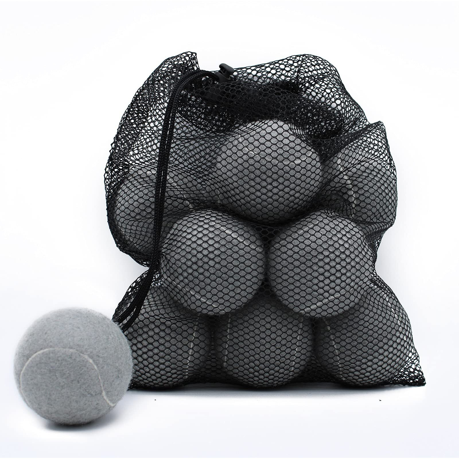 Magicorange Tennis Balls, 12 Pack Advanced Training Tennis Balls Practice Balls, Pet Dog Playing Balls, Come With Mesh Bag For Easy Transport, Good For Beginner Training Ball (Grey)