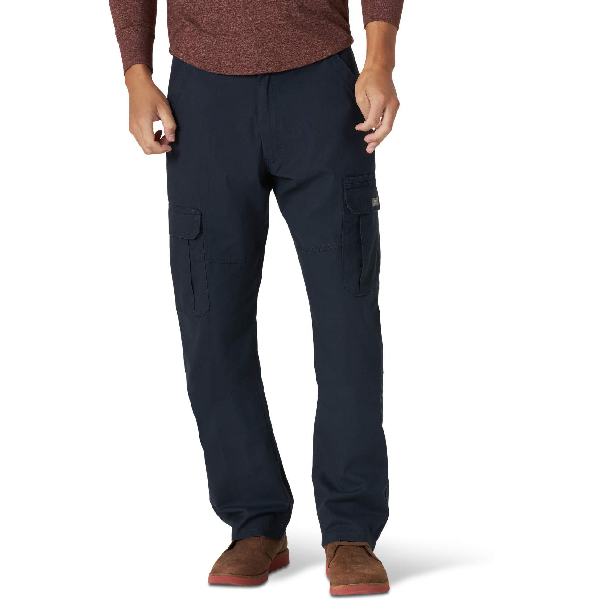 Wrangler Authentics Men's Relaxed Fit Stretch Cargo Pant, Navy, 32W X 29L