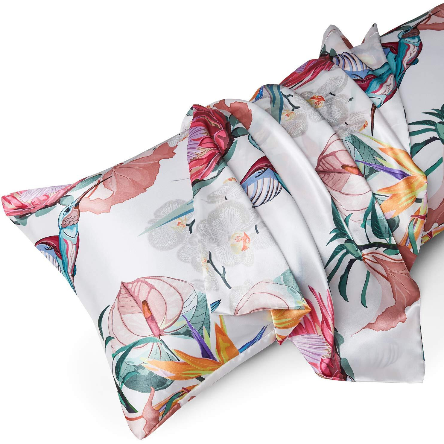 Mr&Hm Satin Body Pillow Cover, 20X54 Inches Body Pillow Case For Adults, Silk Satin Cooling Body Pillow Pillowcase With Envelope Closure (20X54, Pattern8)