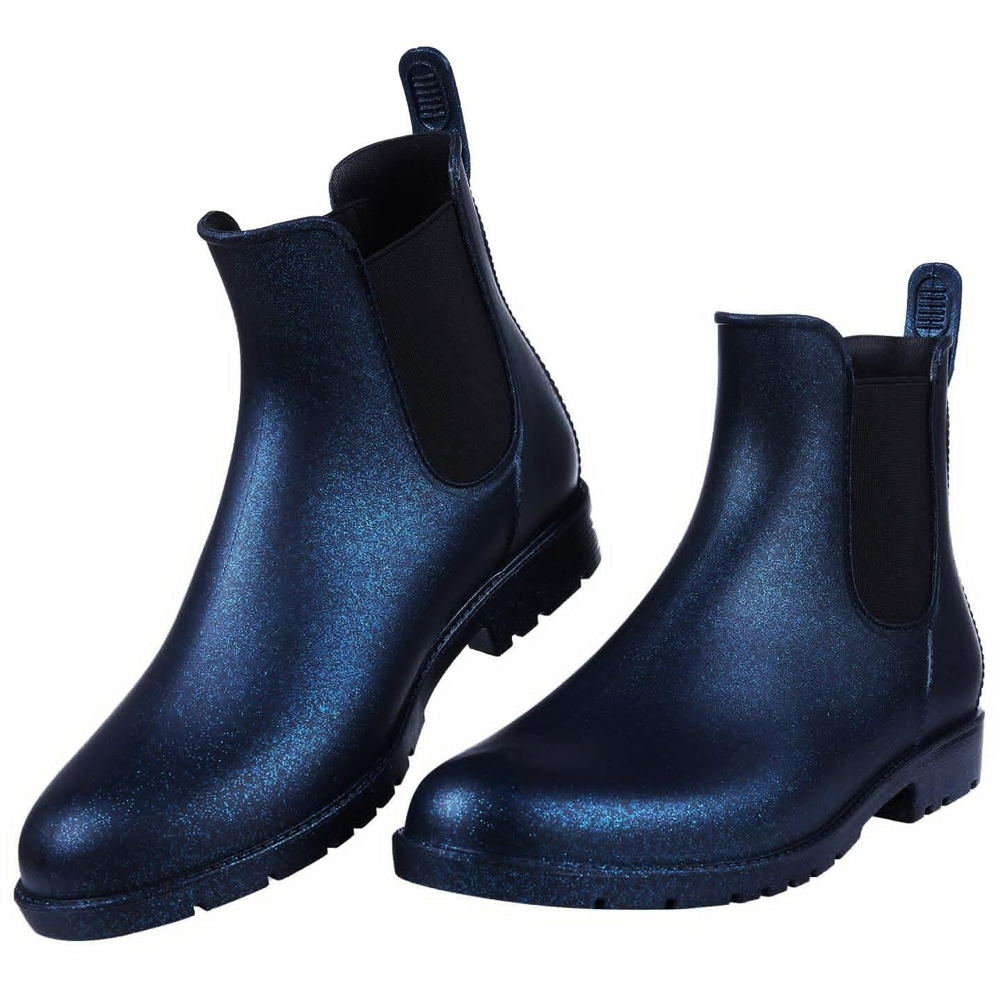 Asgard Women's Ankle Rain Boots Waterproof Chelsea Boots, Starry Blue 36 (Size 6)