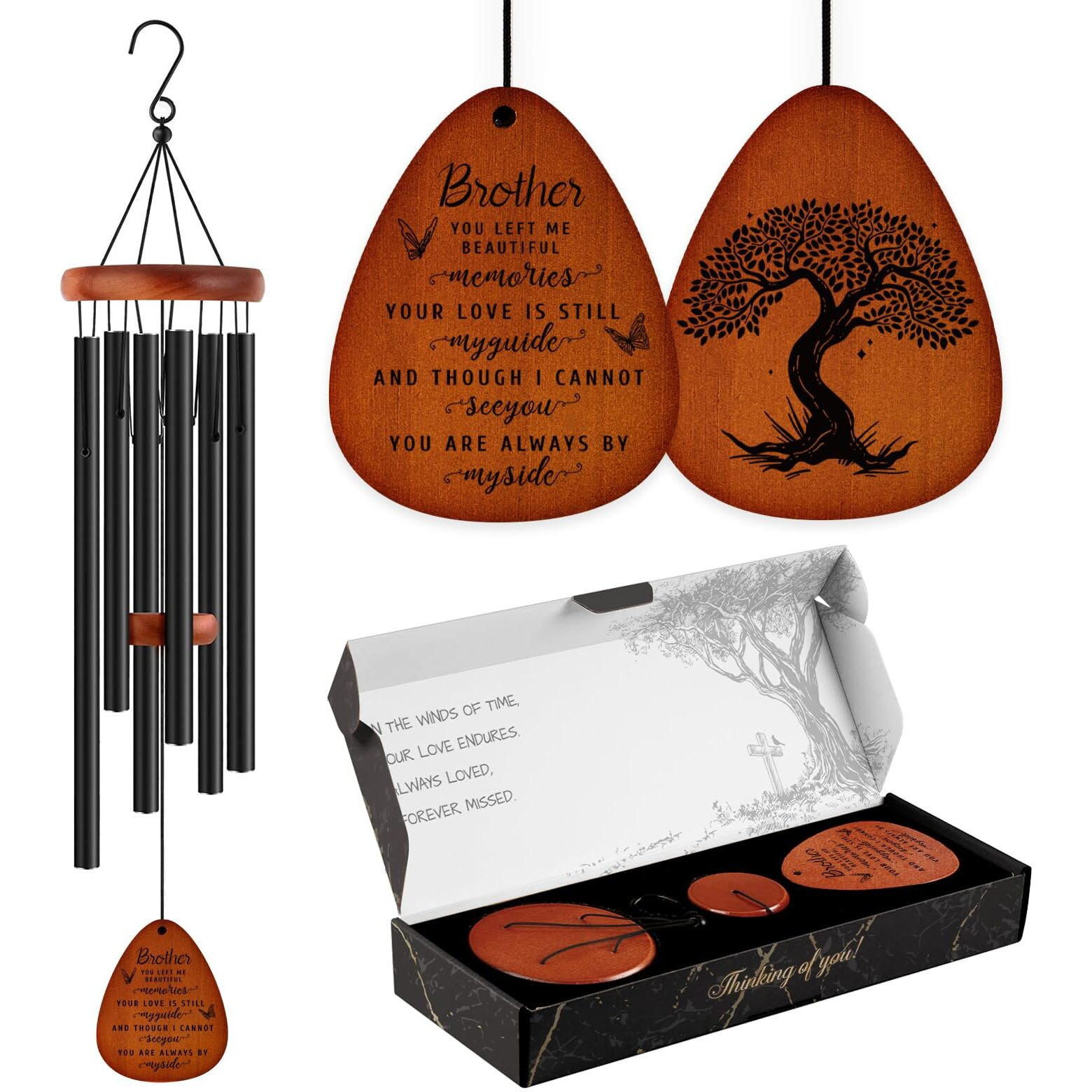 Steadstyle Memorial Gifts For Loss Of Brother - Memorial Wind Chimes, Sympathy Gifts For Loss Of Brother, Bereavement Gifts For Loss Of Brother, Memorial Gifts