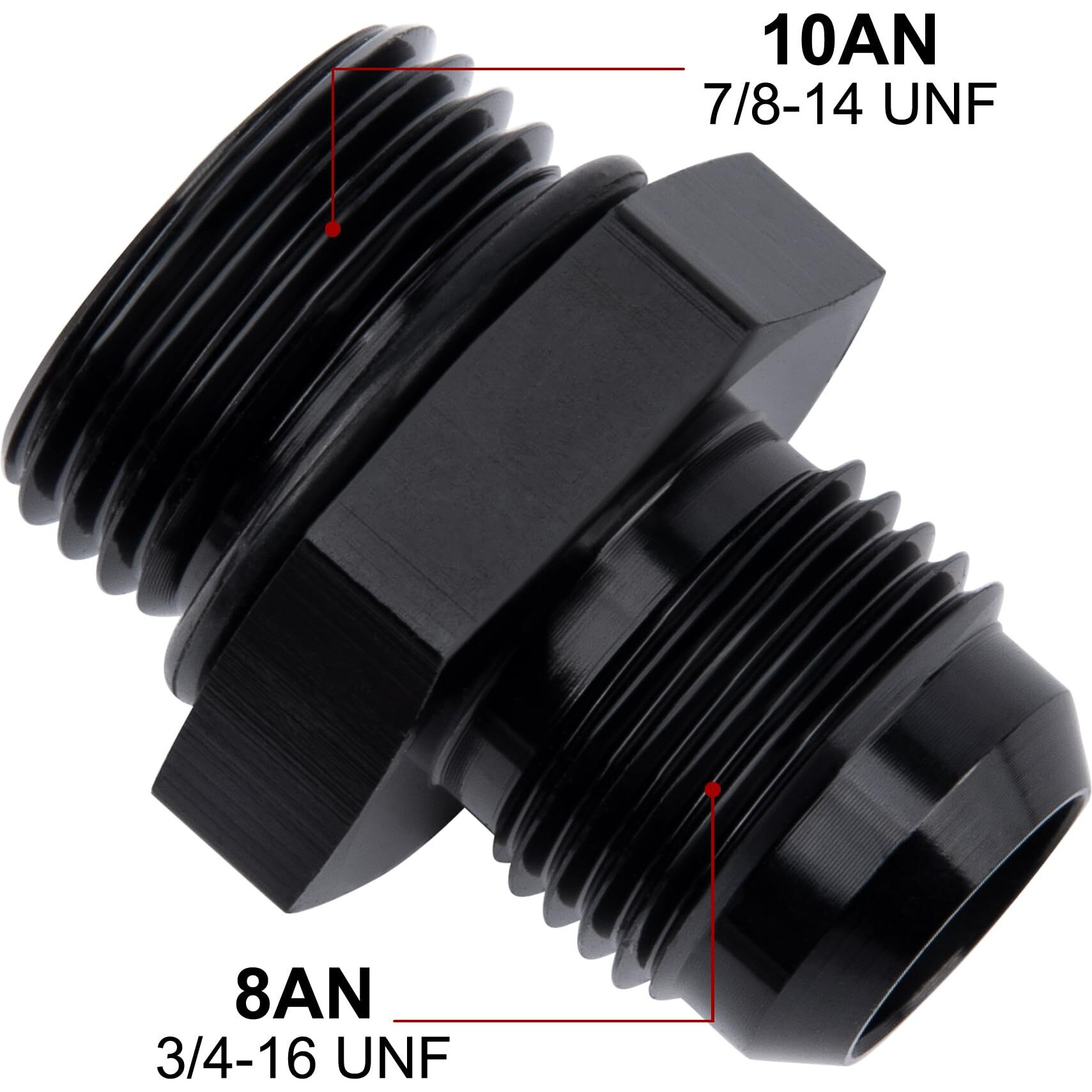 Evil Energy 8An Flare To An10 Orb Male O-Ring Fitting Adapter 2Pcs