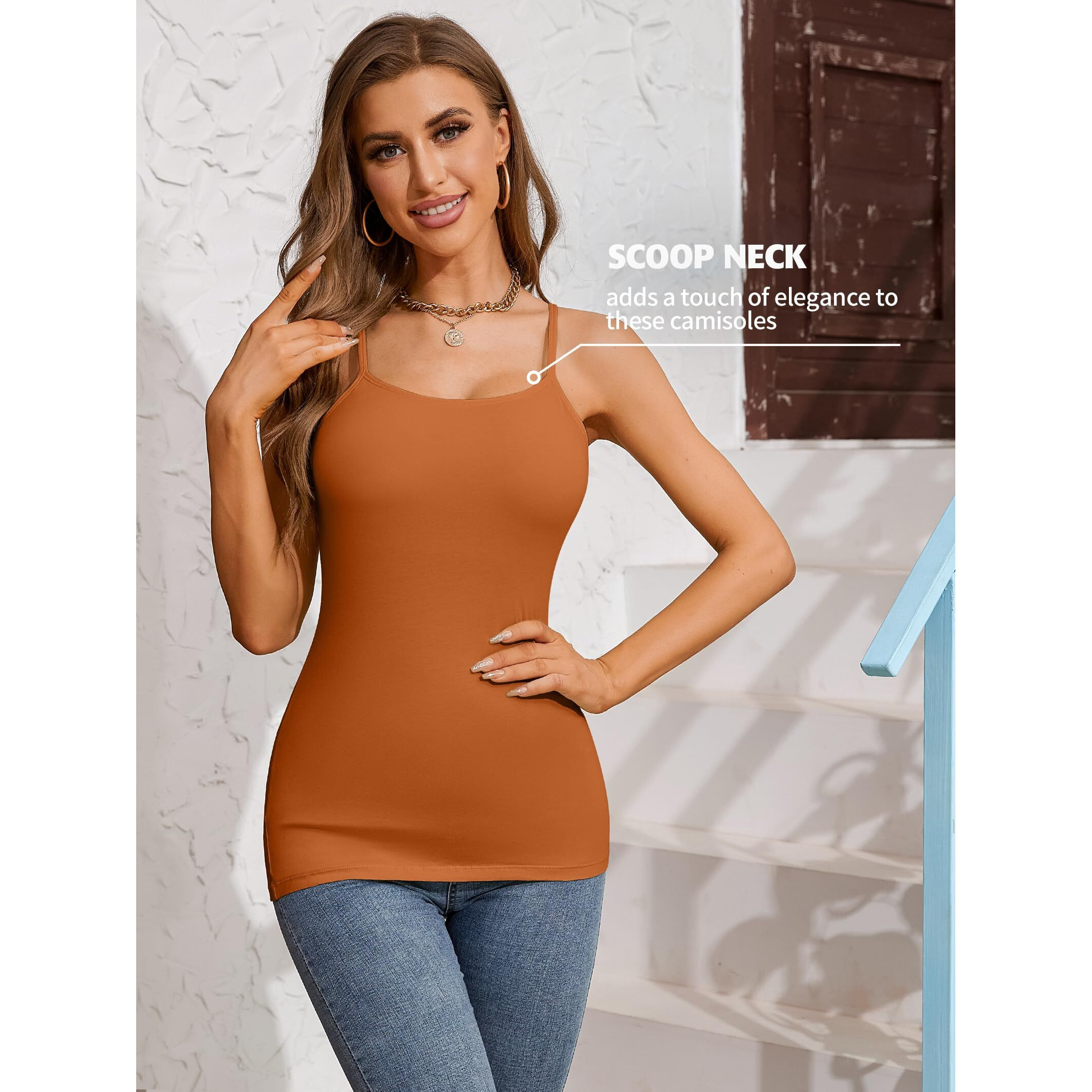 Attraco Camisole For Women With Built In Bra Tank Top With Built In Bra Nude S